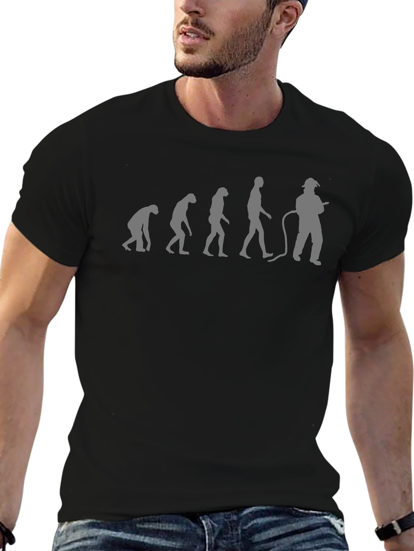 Evolution Firefighter T-Shirt - Black Cotton Tee