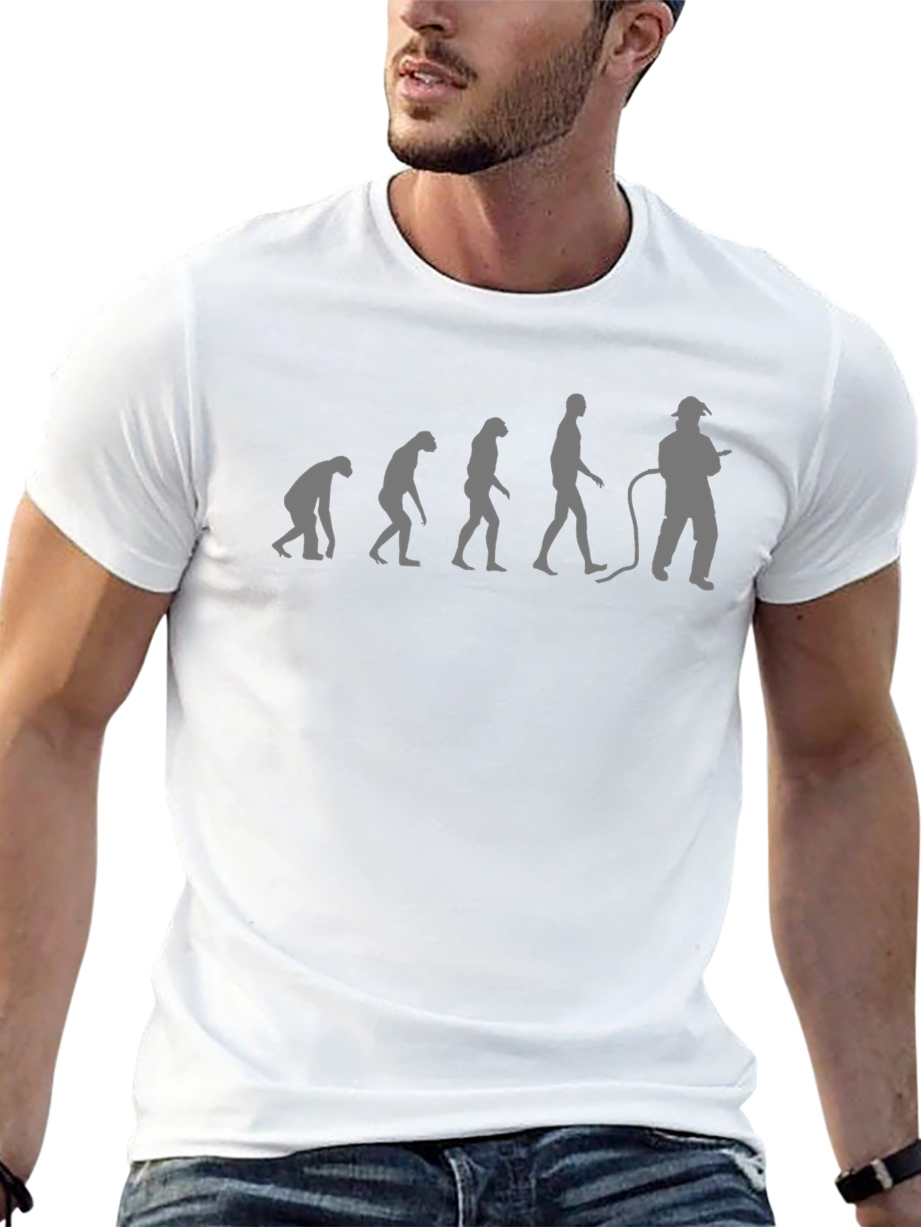 Evolution Firefighter T-Shirt - Black Cotton Tee