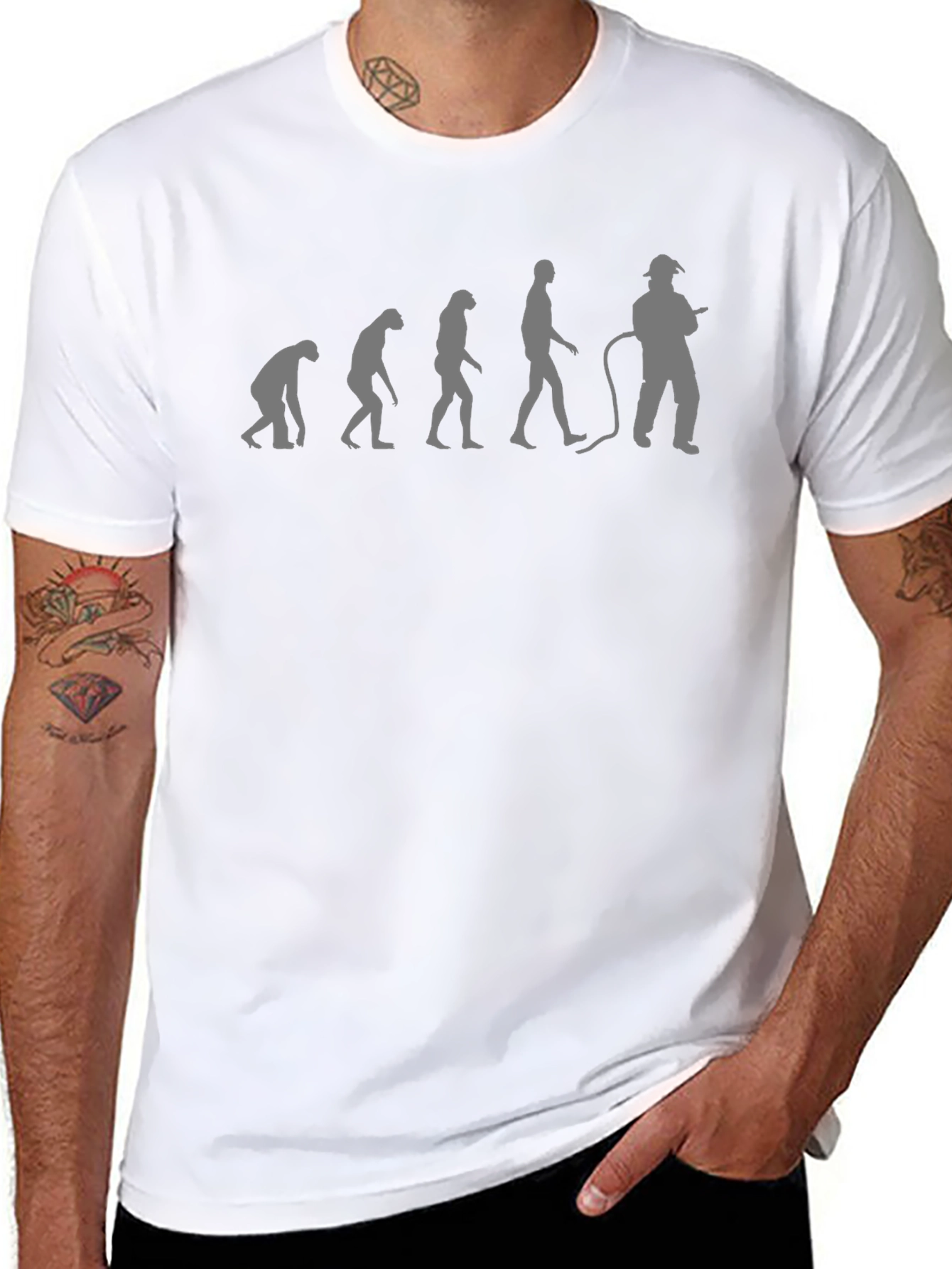 Evolution Firefighter T-Shirt - Black Cotton Tee