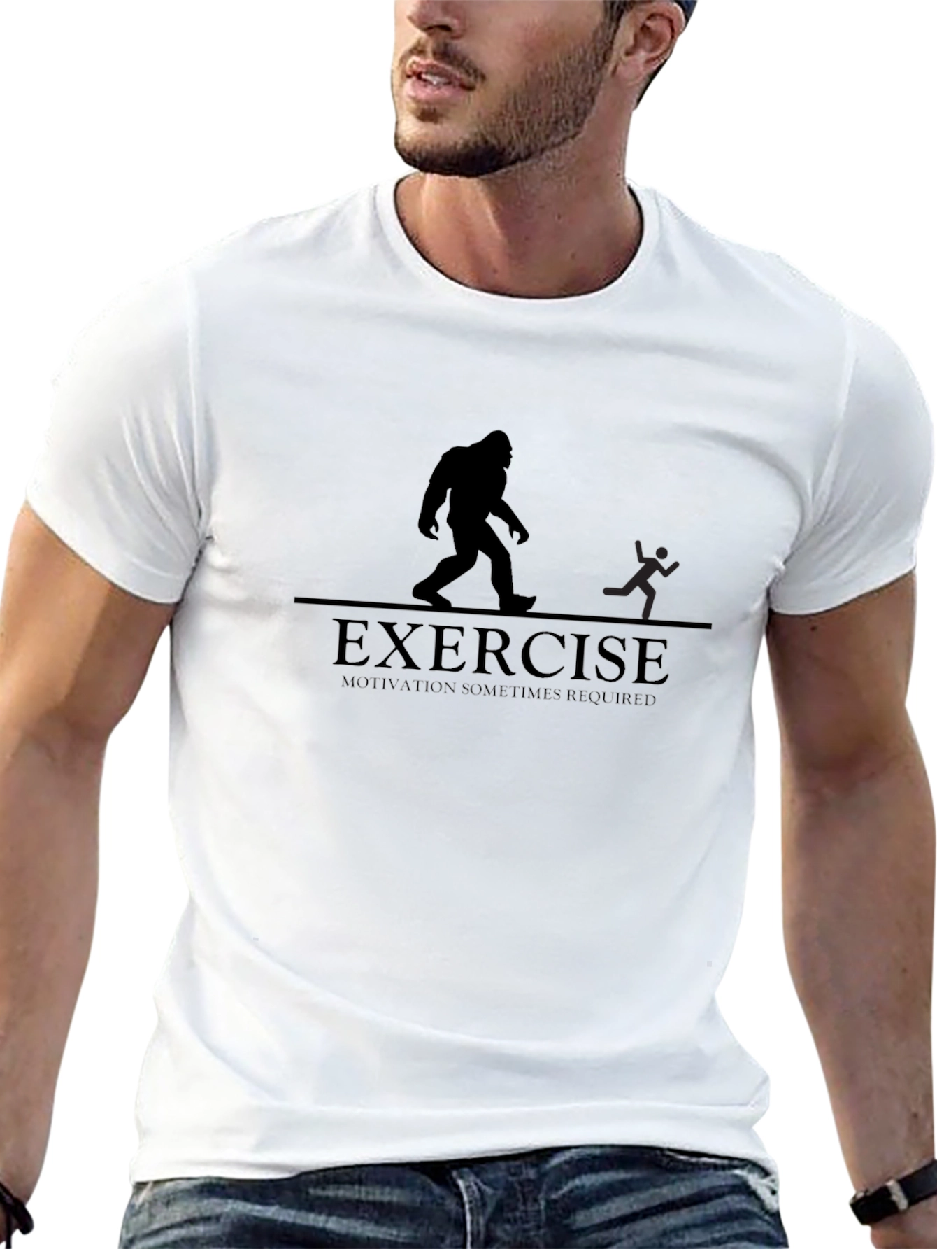 Exercise Motivation Bigfoot T-Shirt - Black