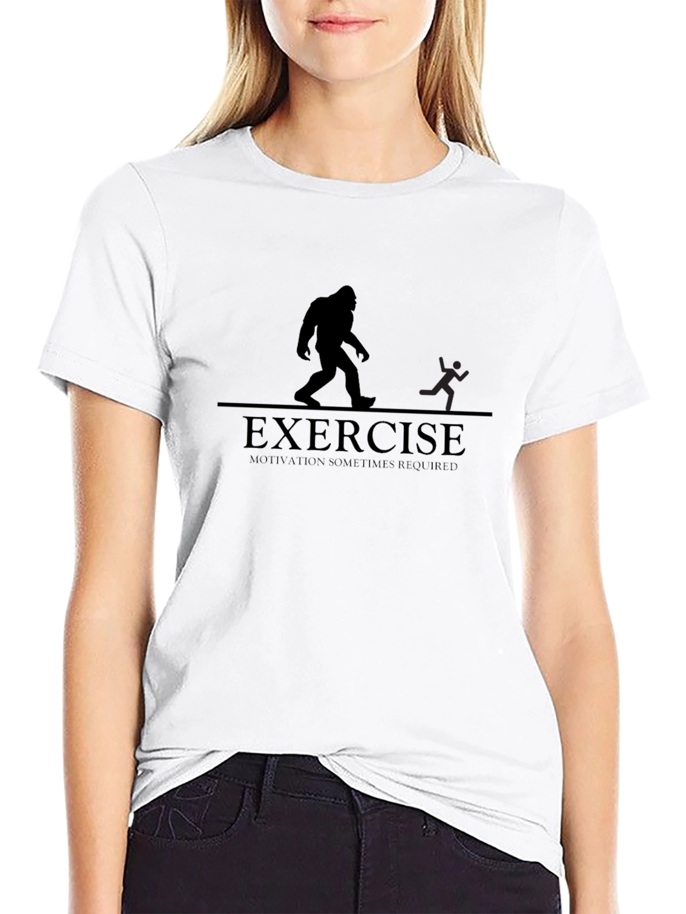 Exercise Motivation Bigfoot T-Shirt - Black