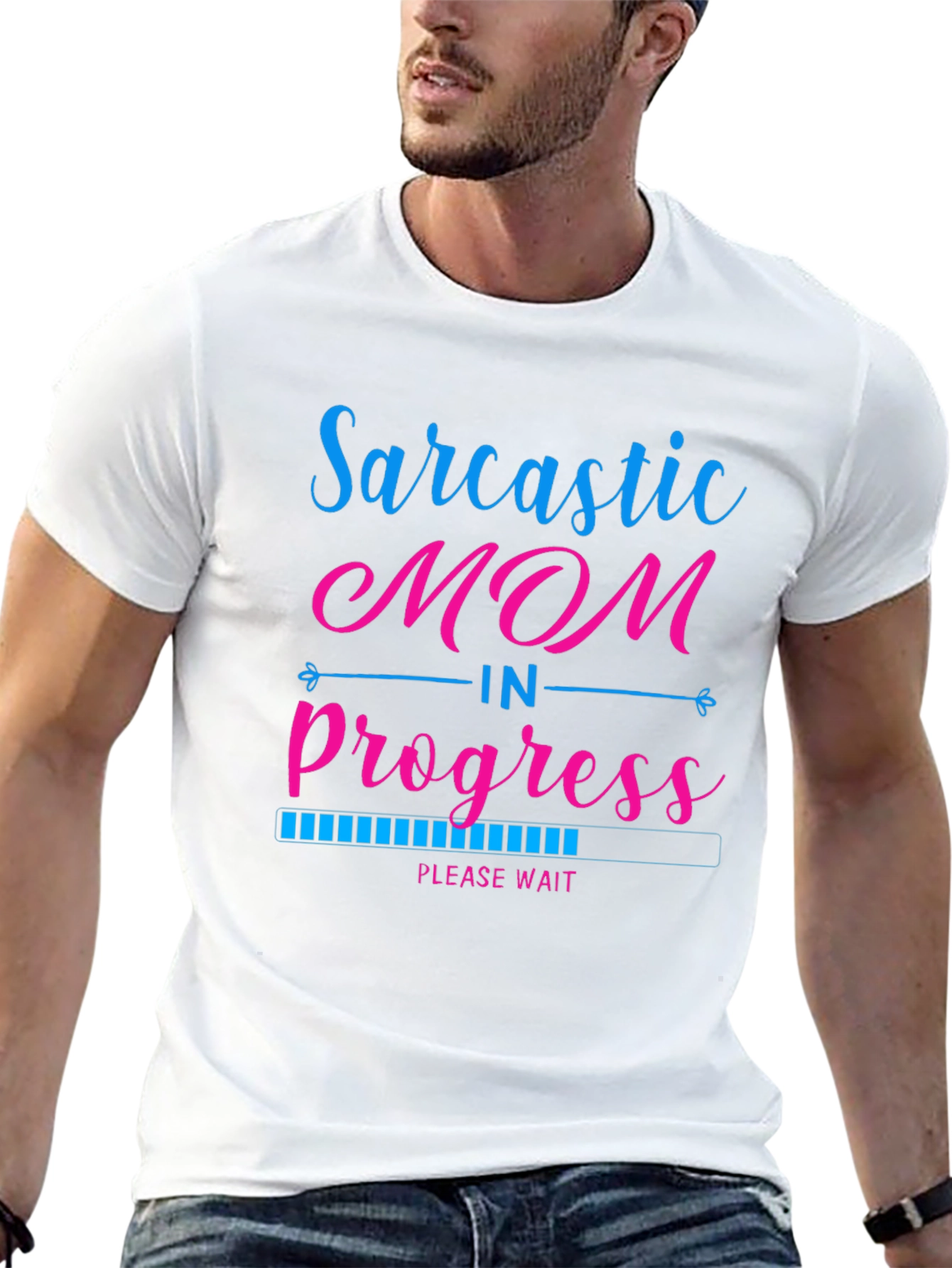 Sarcastic Mom in Progress Black T-Shirt
