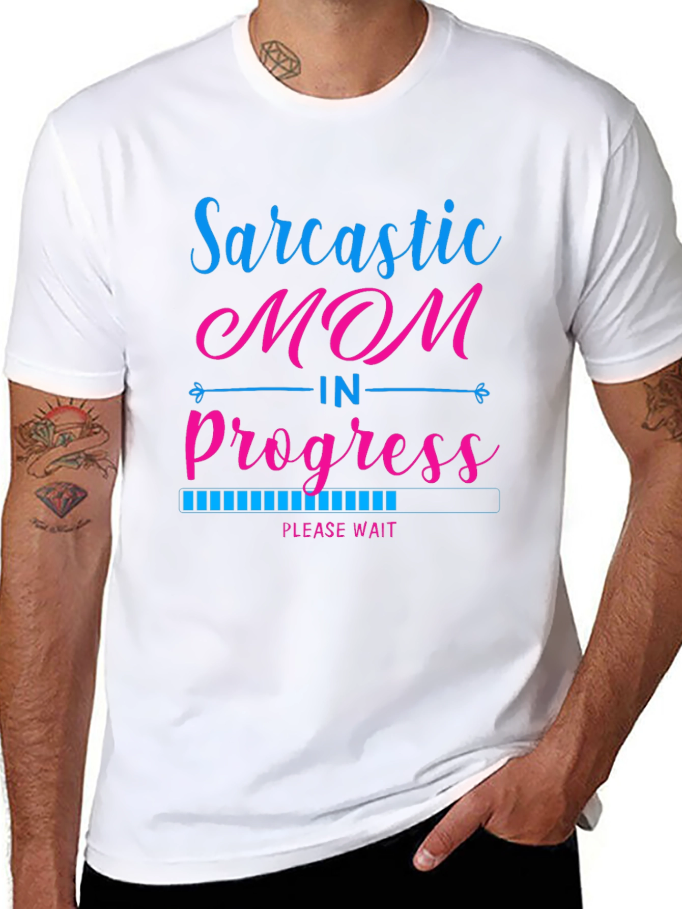 Sarcastic Mom in Progress Black T-Shirt