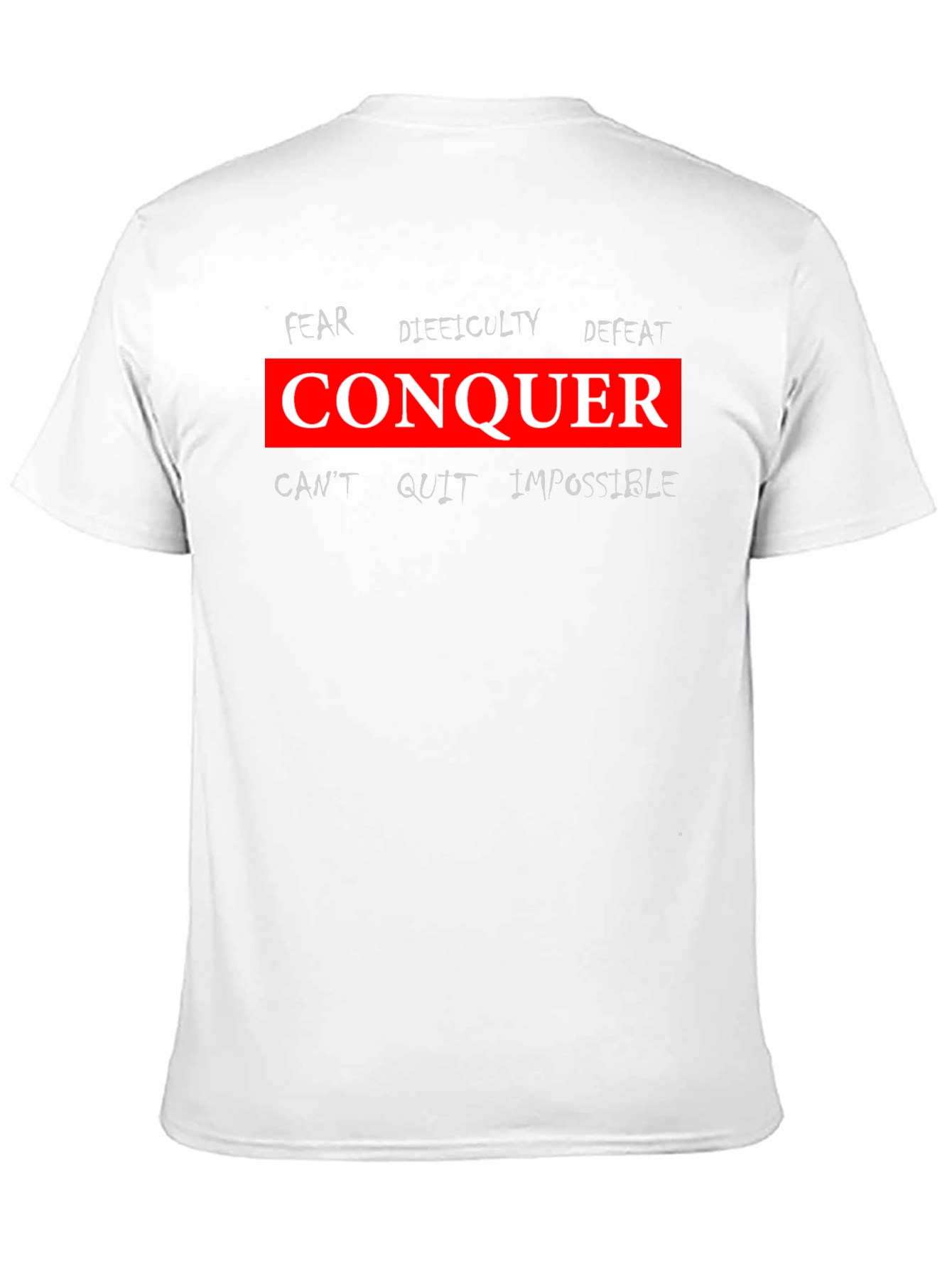 Conquer Graphic Tee - Motivational Black T-Shirt