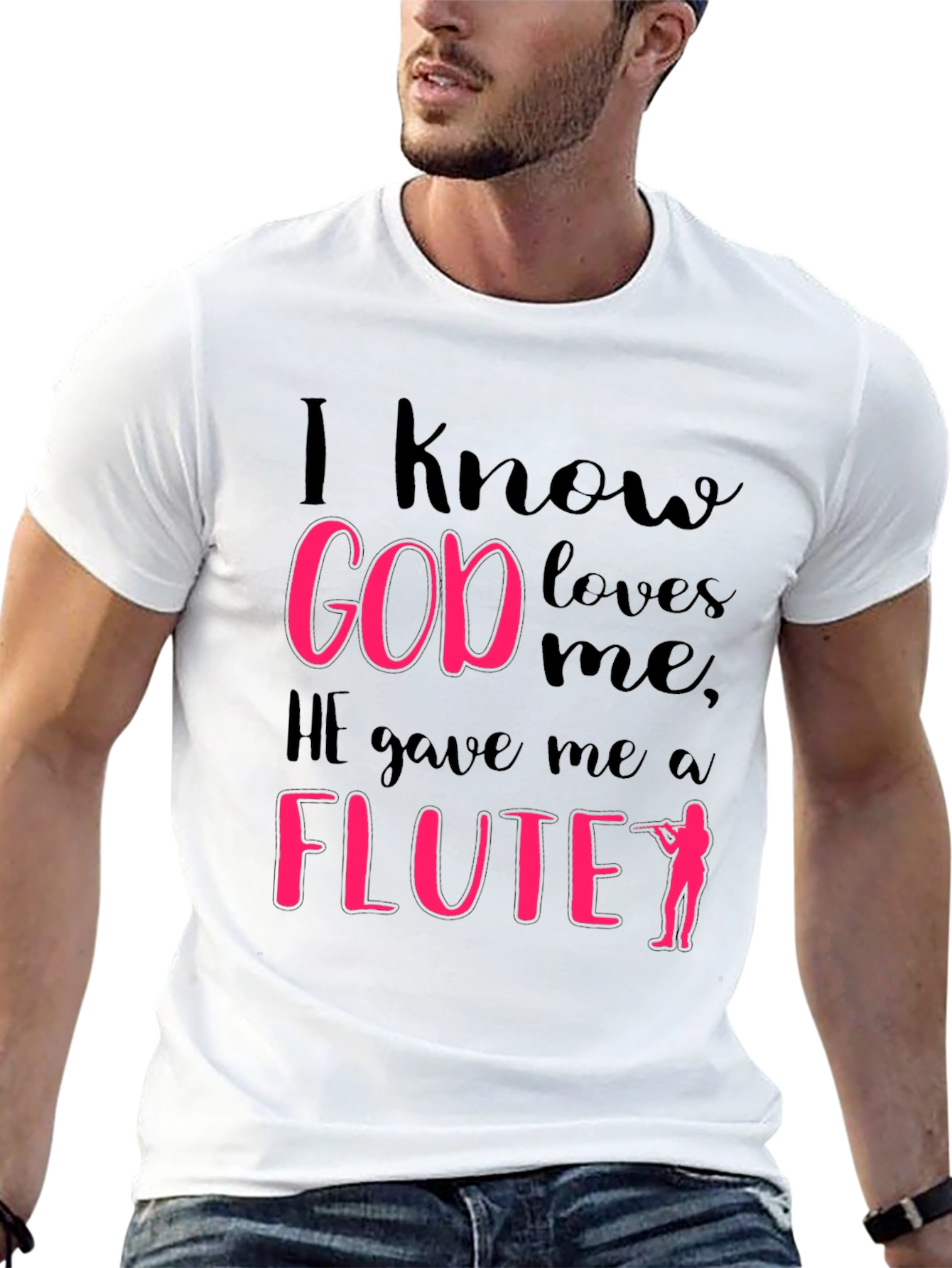 I Know God Loves Me Flute Player T-Shirt