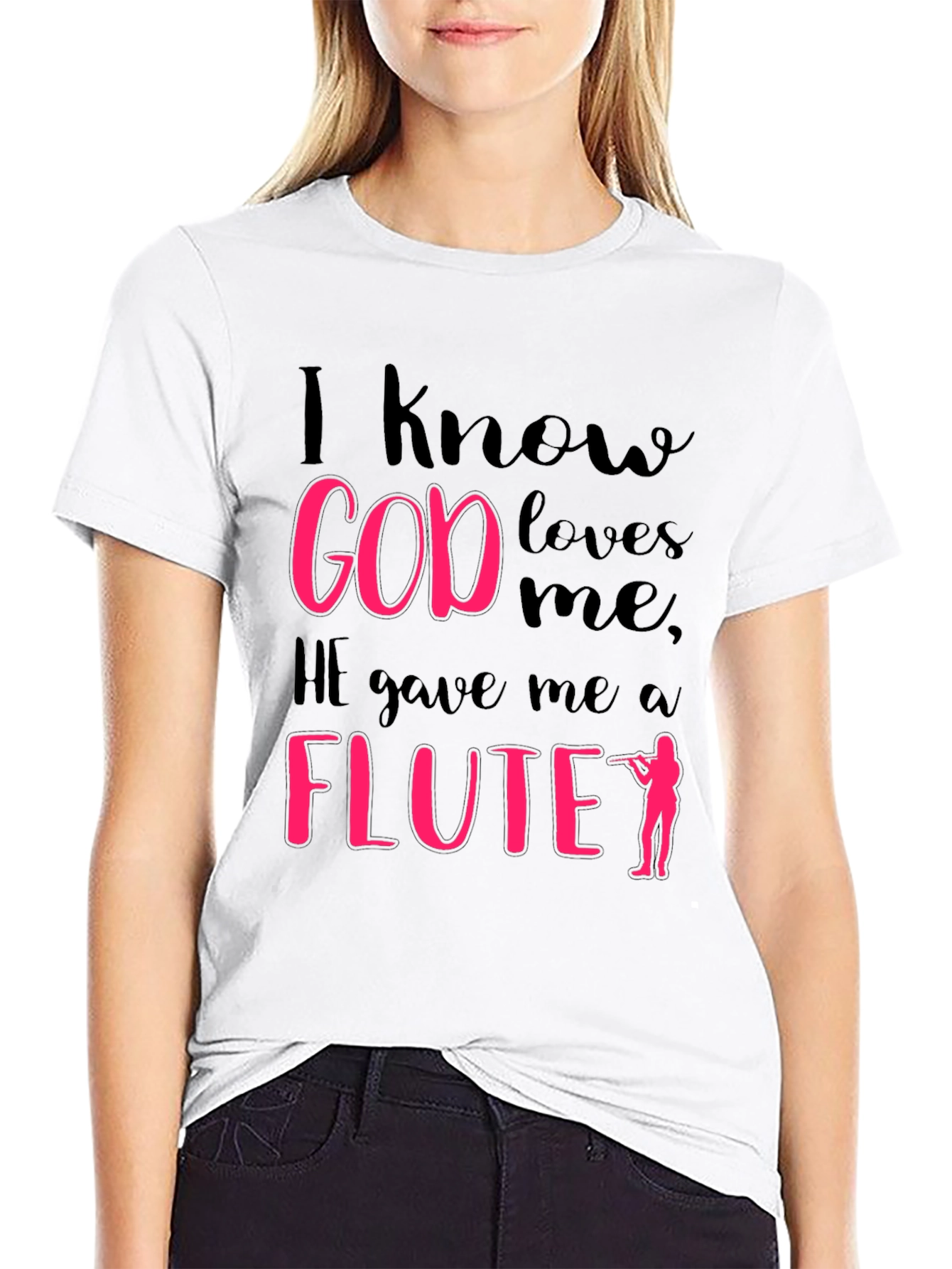 I Know God Loves Me Flute Player T-Shirt
