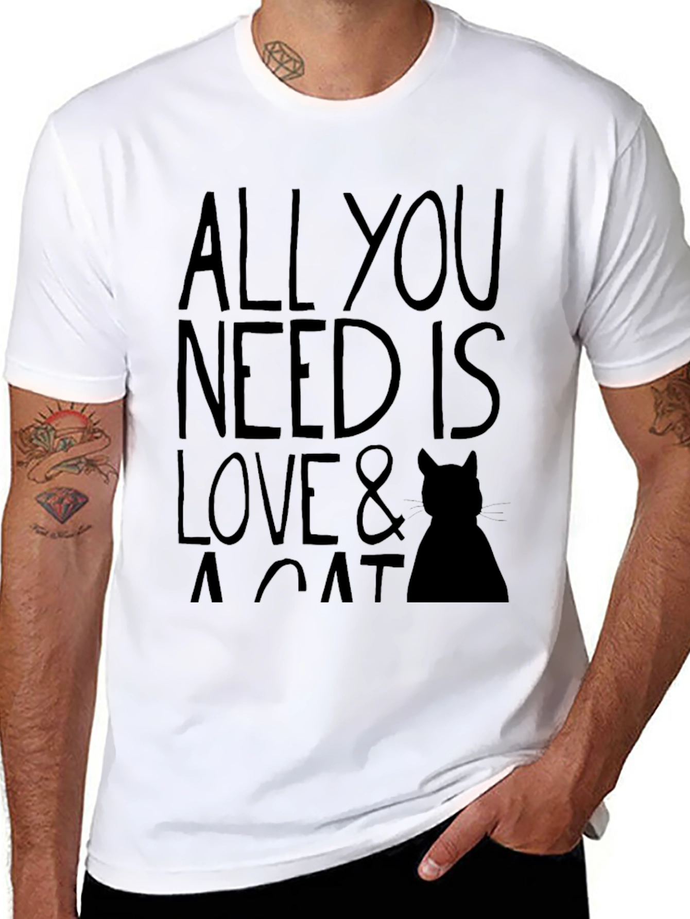 All You Need Is Love & A Cat T-Shirt