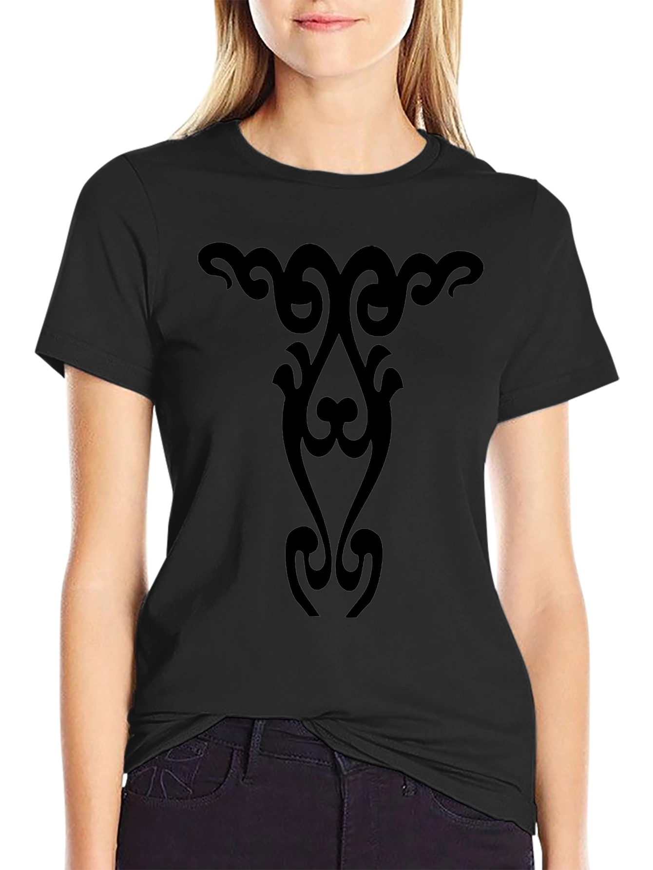 Tribal Graphic T-Shirt - Casual Black Tee