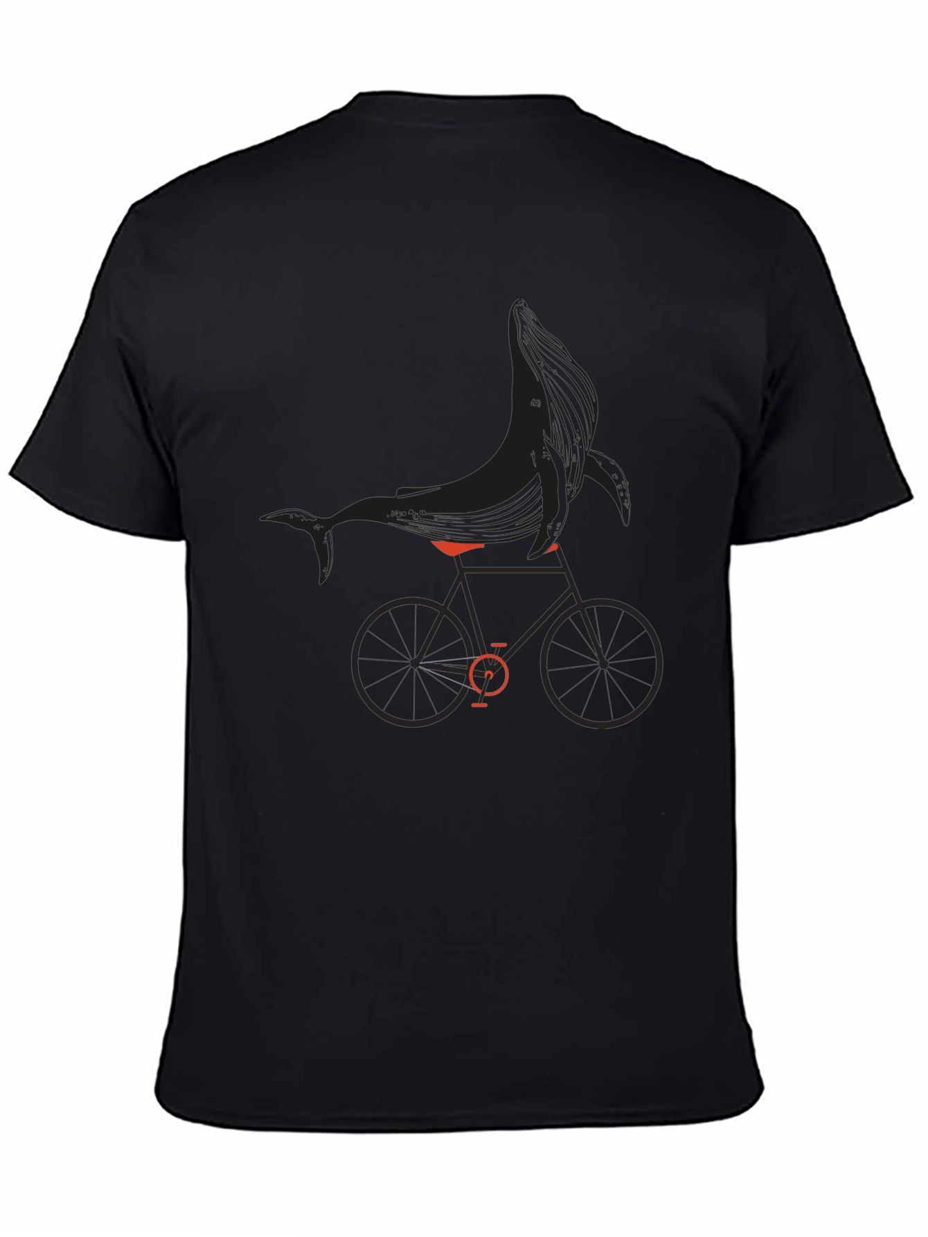 Whale on a Bike Graphic Tee - Black