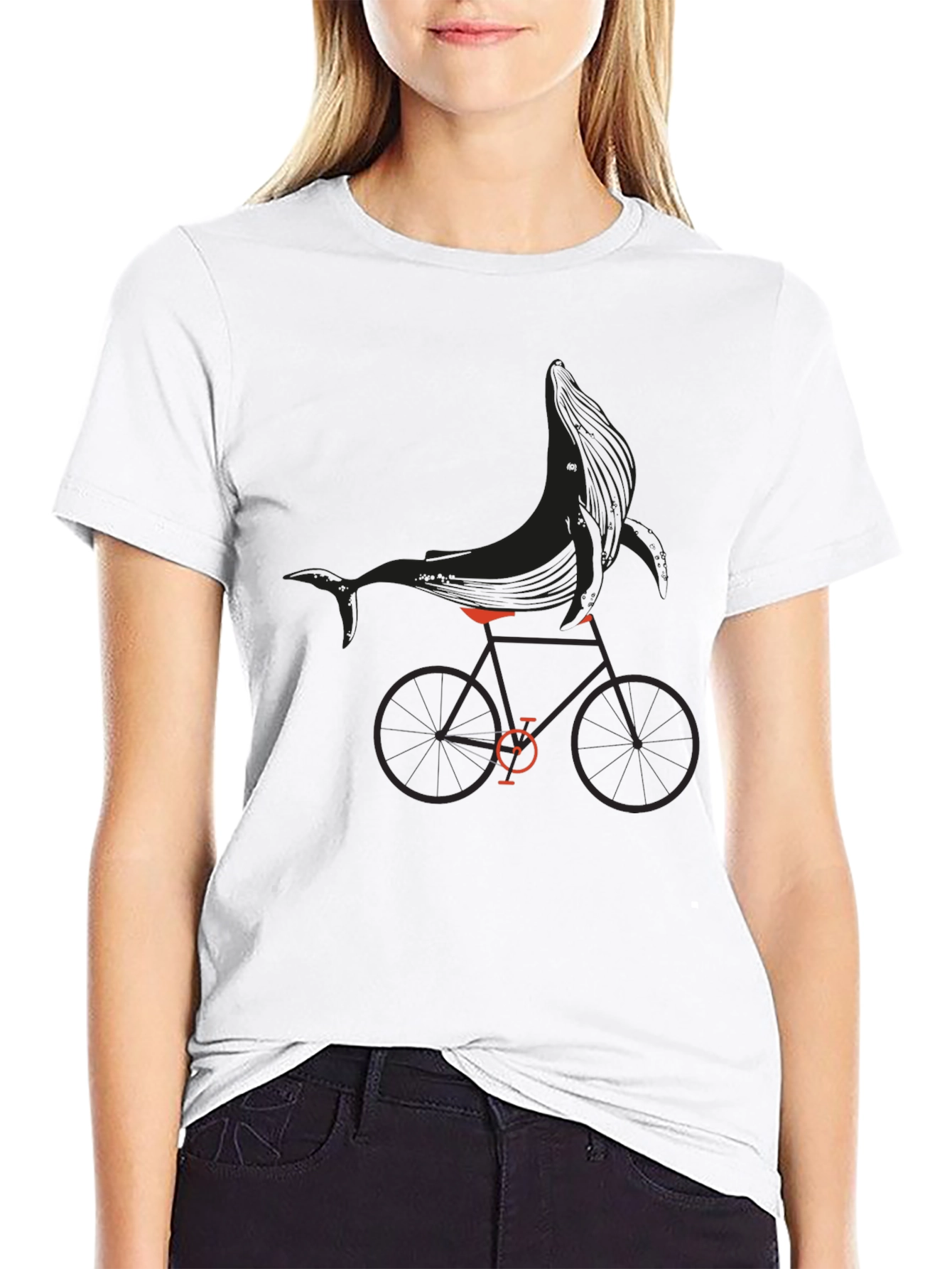 Whale on a Bike Graphic Tee - Black