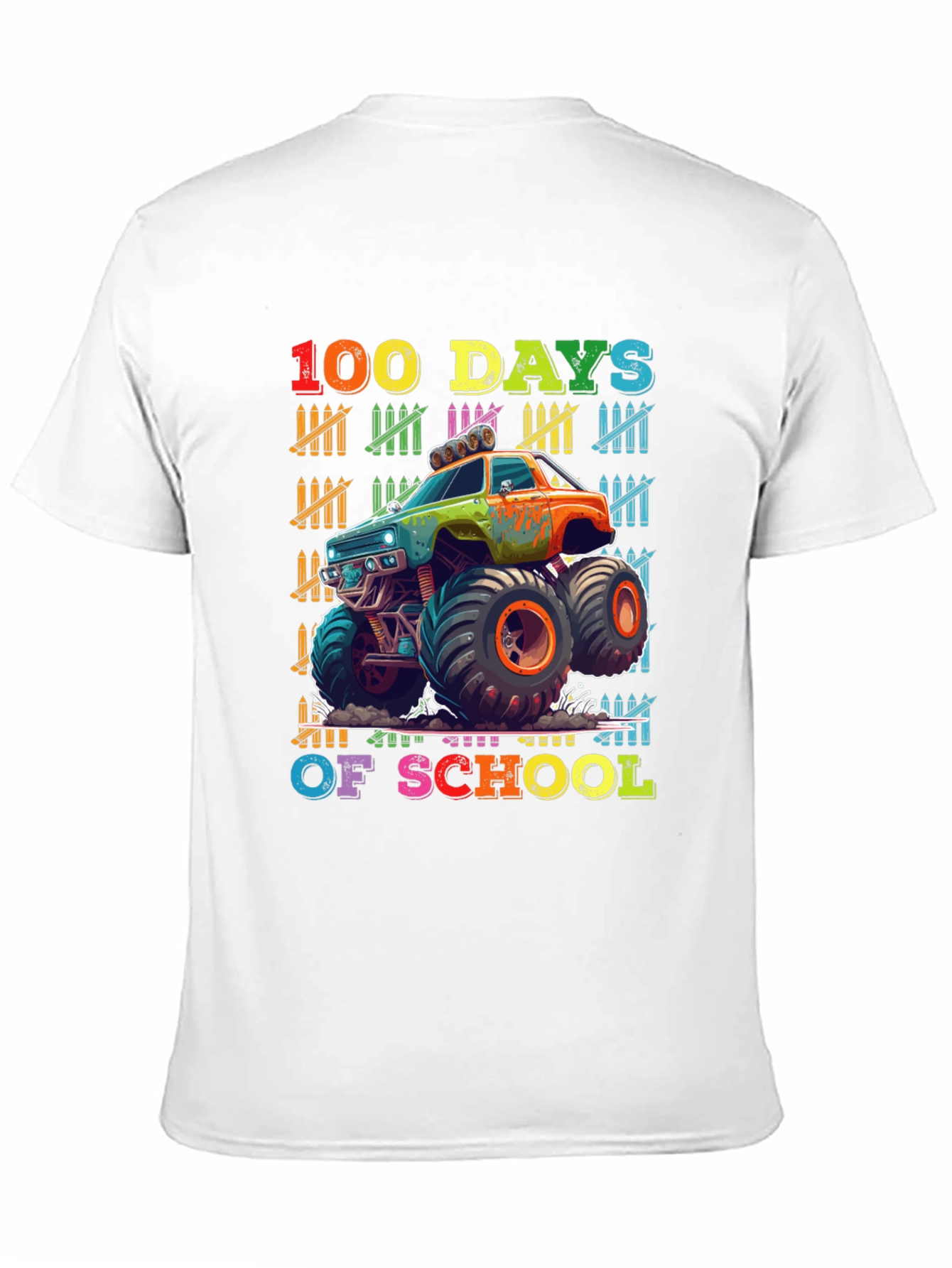 100 Days of School Monster Truck T-Shirt