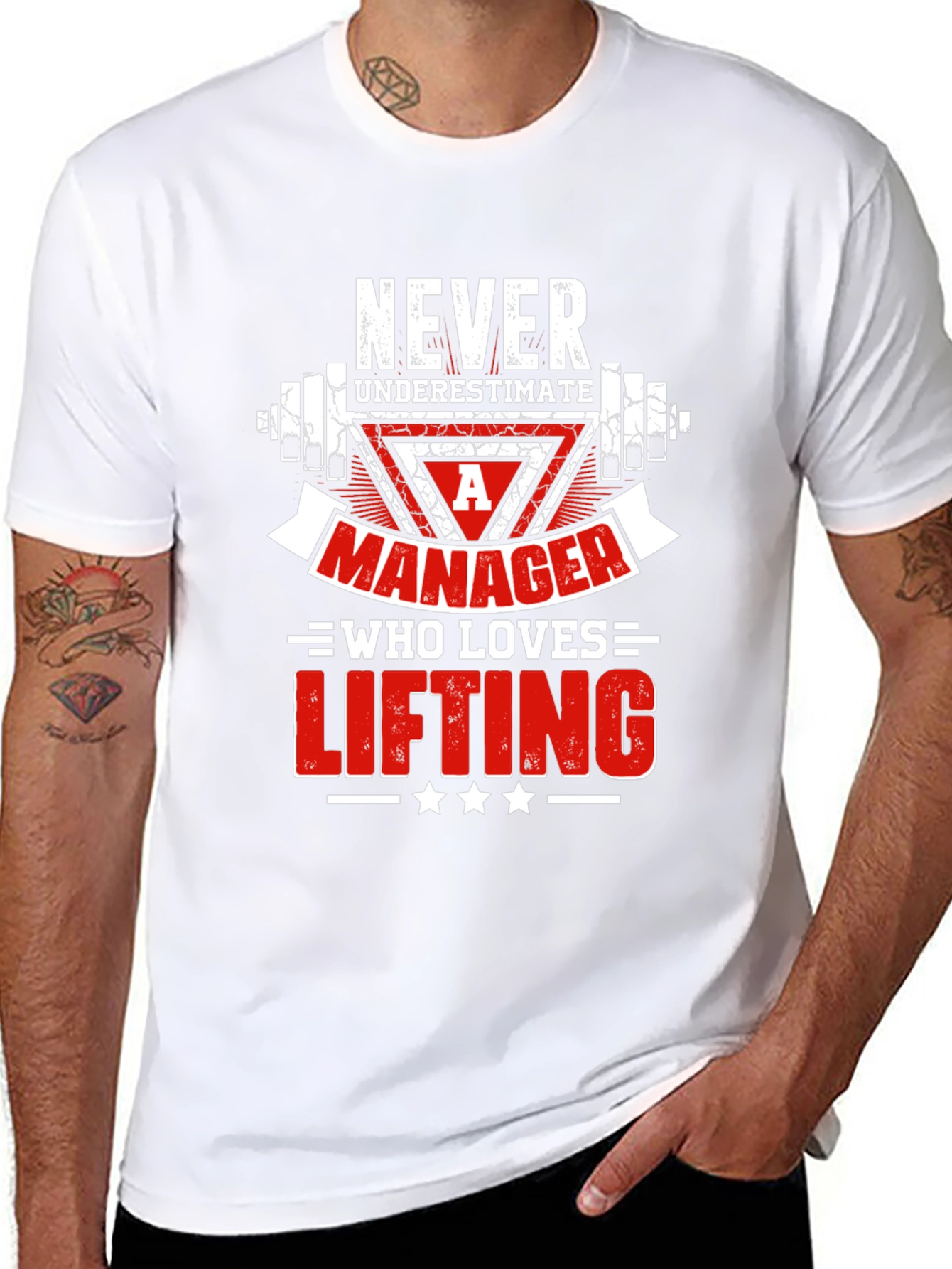 Manager Who Loves Lifting Graphic Tee - Black