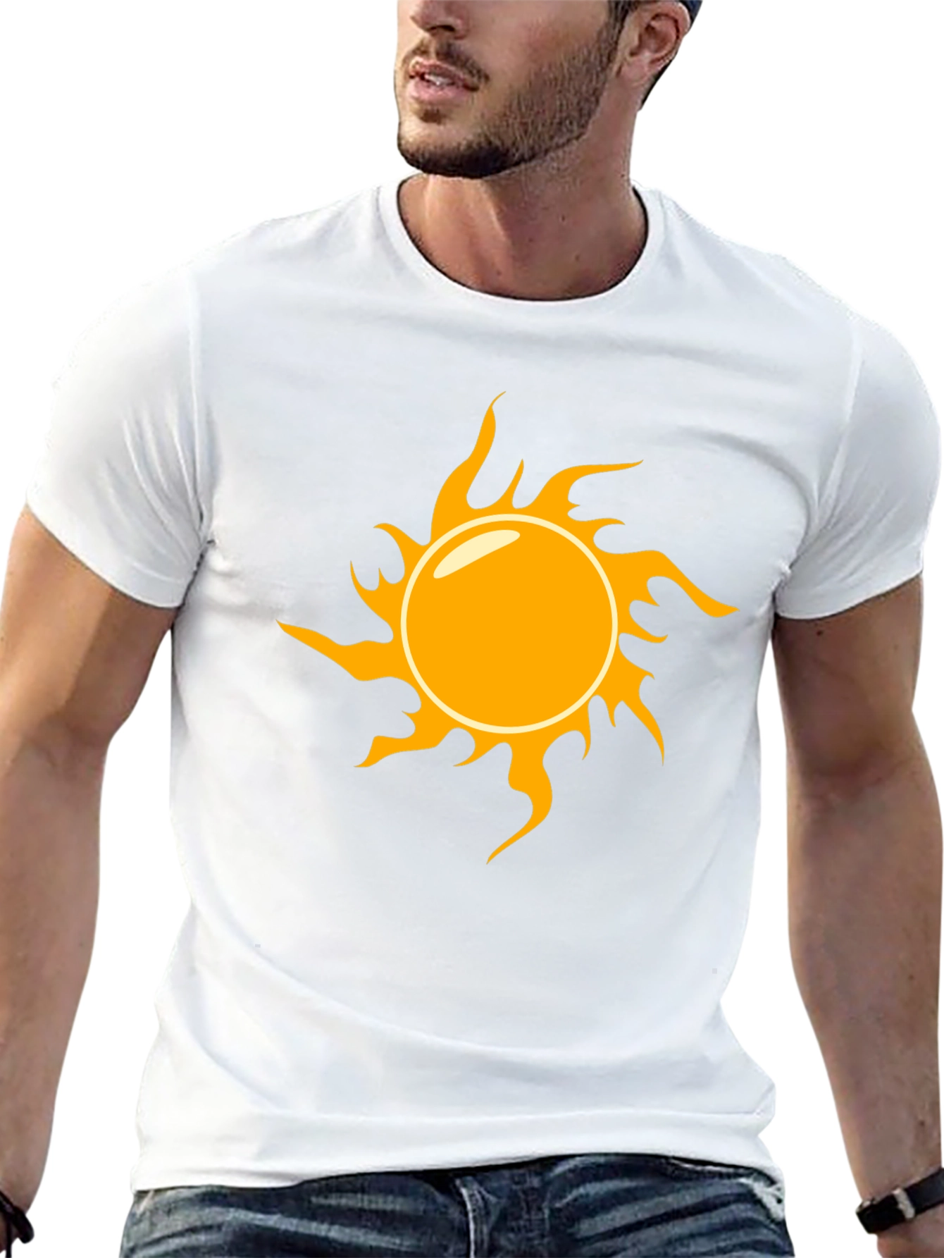 Sun Graphic Black T-Shirt - Stylish & Casual