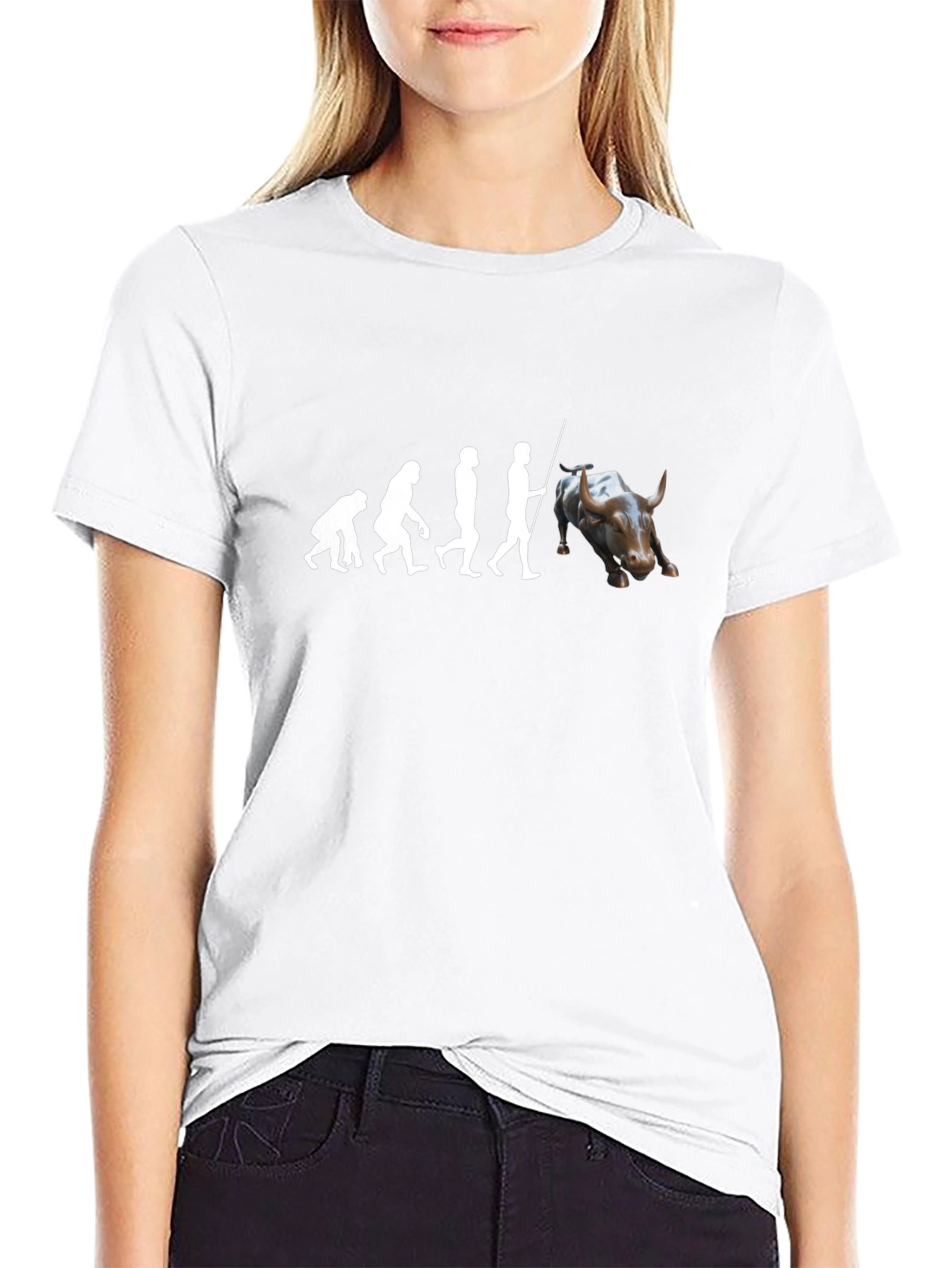 Evolution of the Wall Street Bull Black T-Shirt