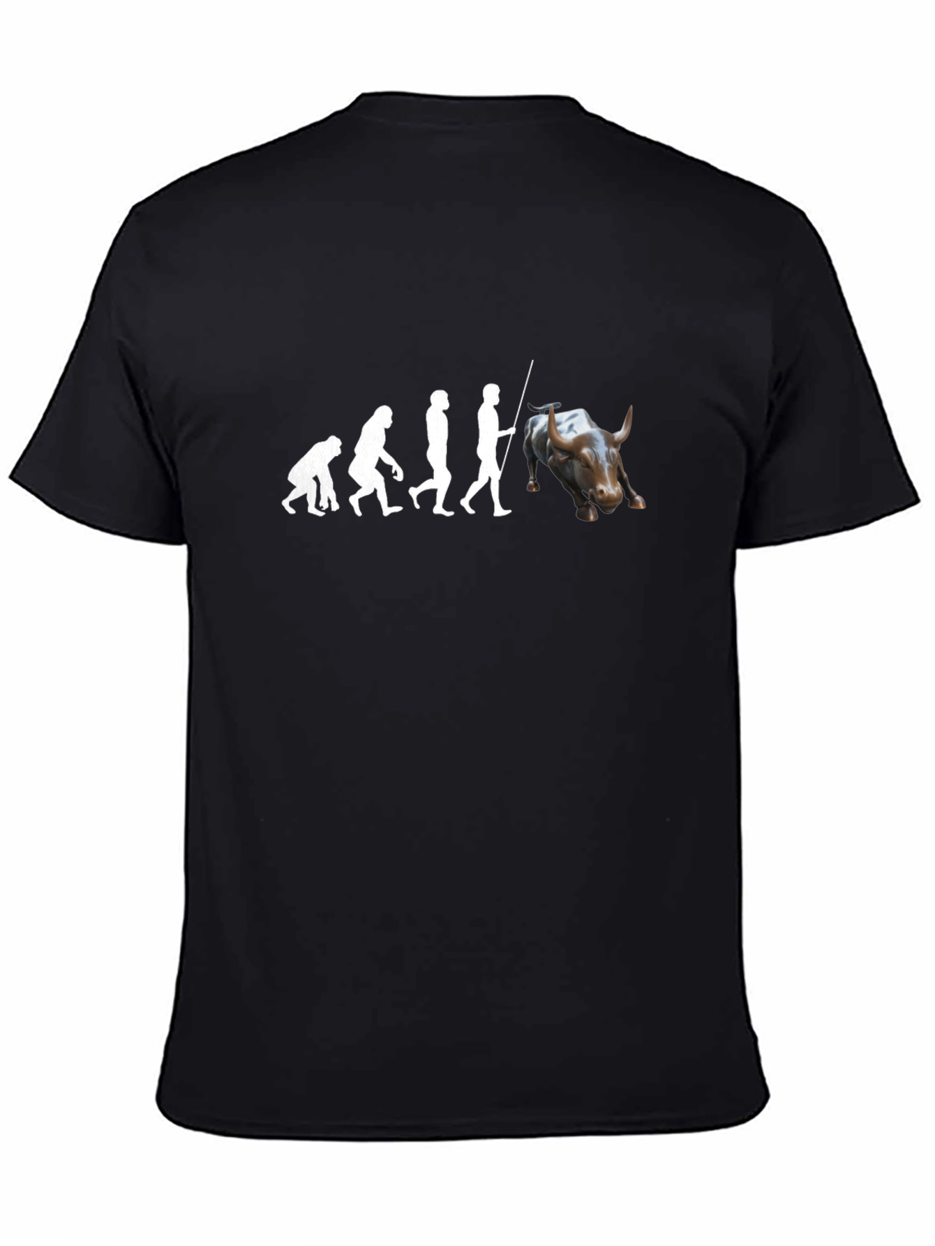 Evolution of the Wall Street Bull Black T-Shirt