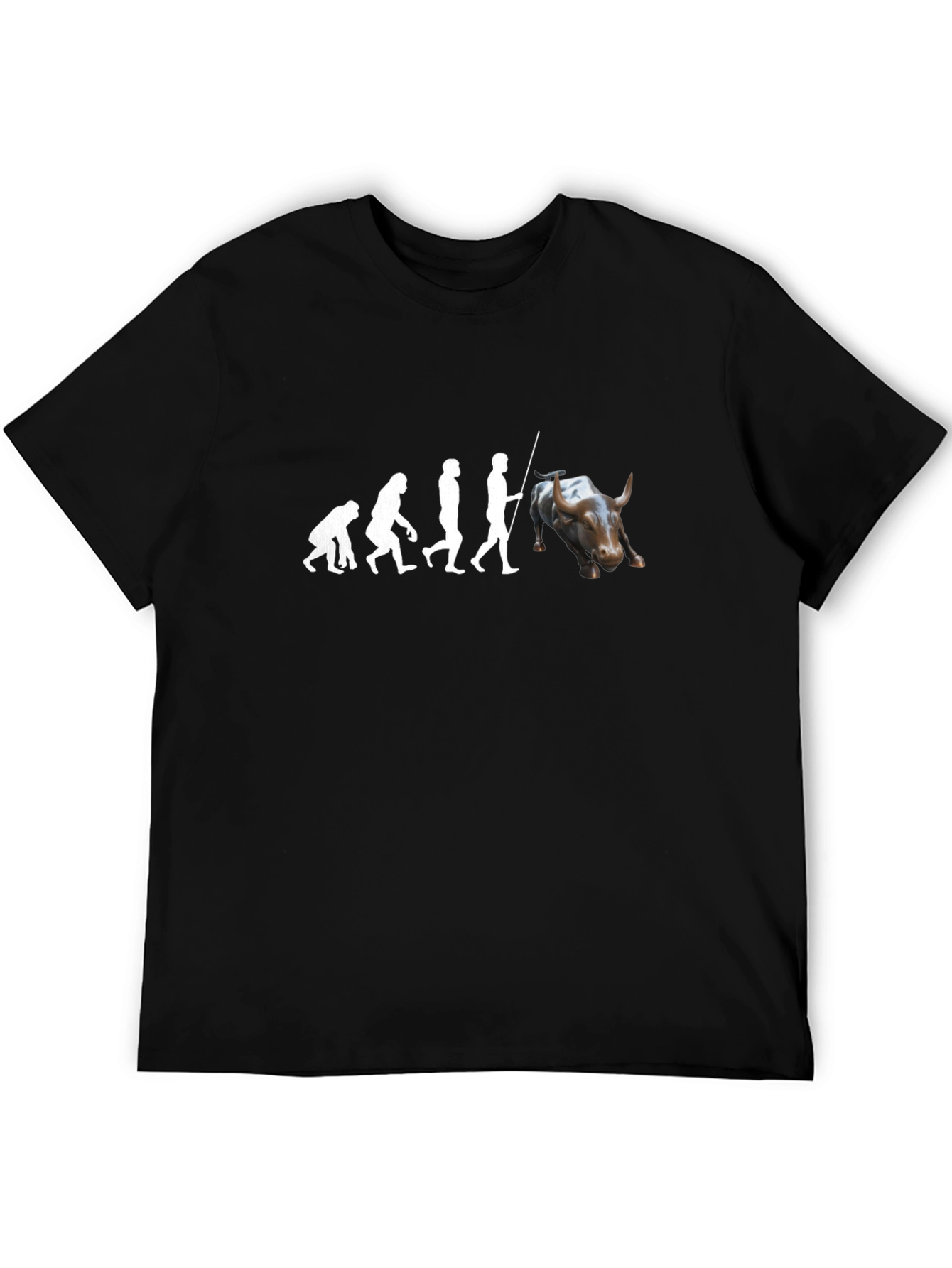 Evolution of the Wall Street Bull Black T-Shirt