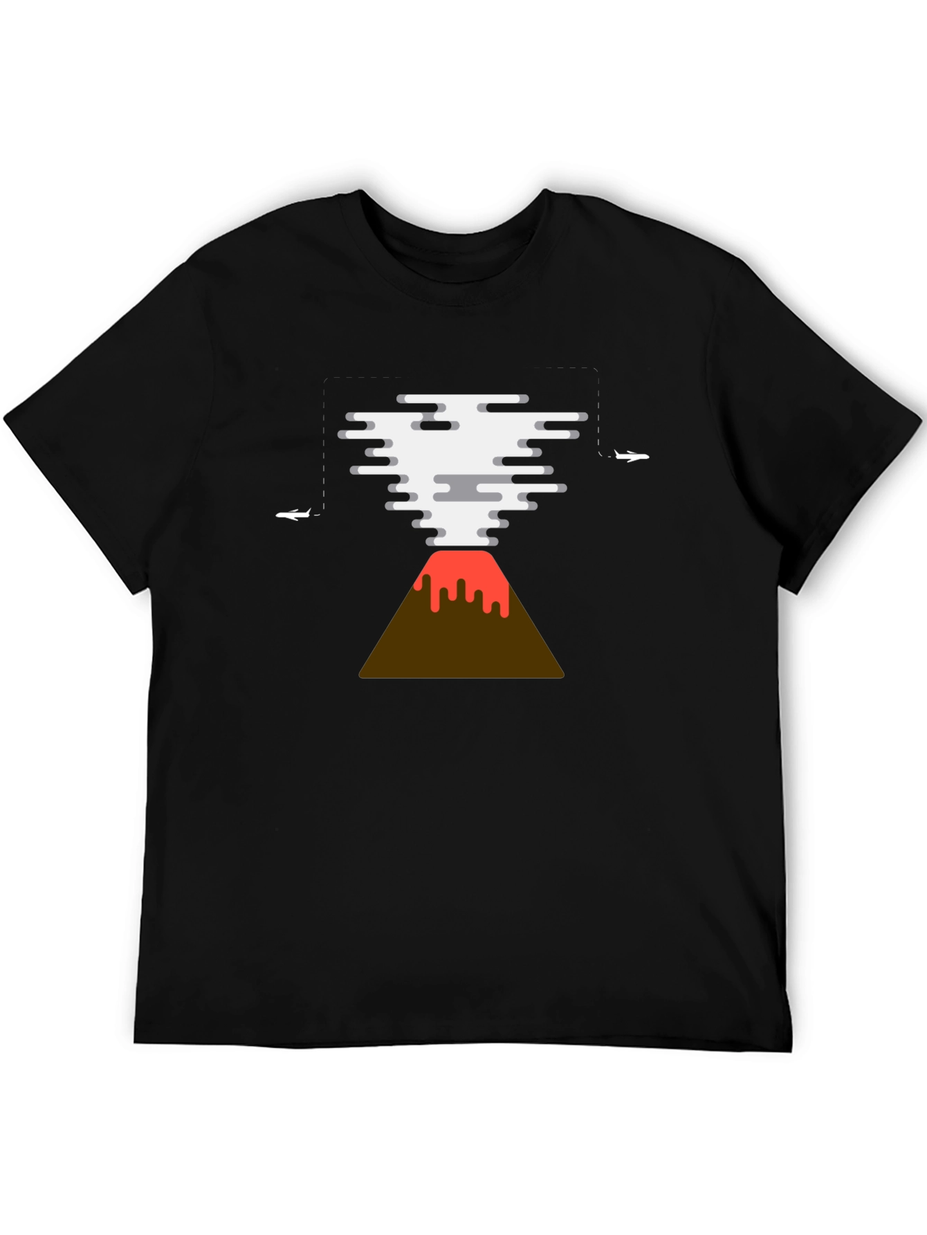 Volcano Plane Graphic Tee - Unique Design