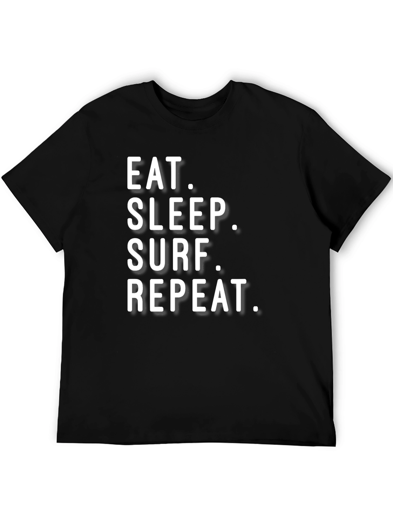 Eat Sleep Surf Repeat Black Graphic Tee