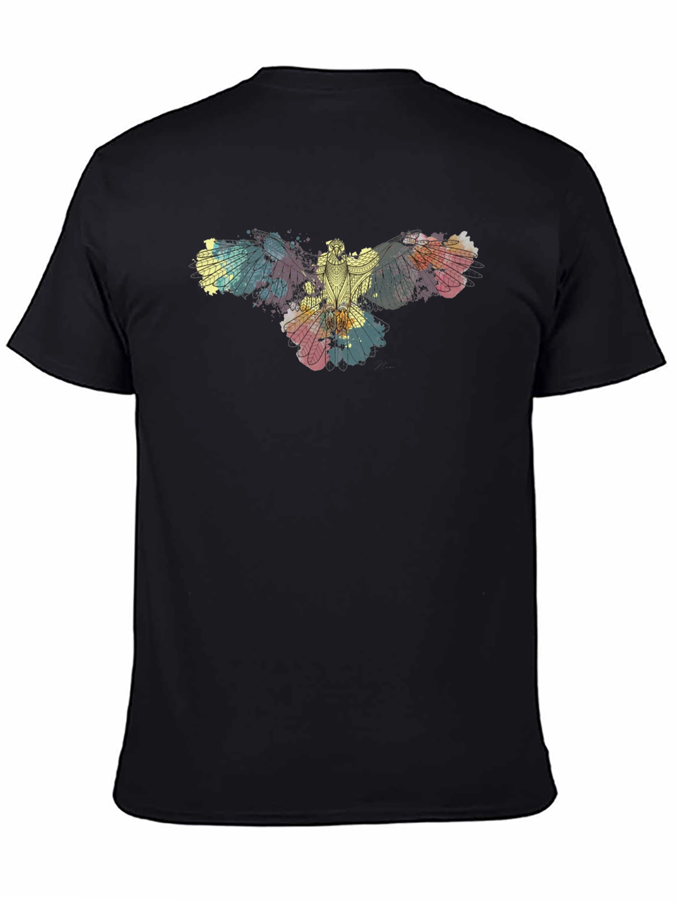 Abstract Eagle Graphic Black T-Shirt