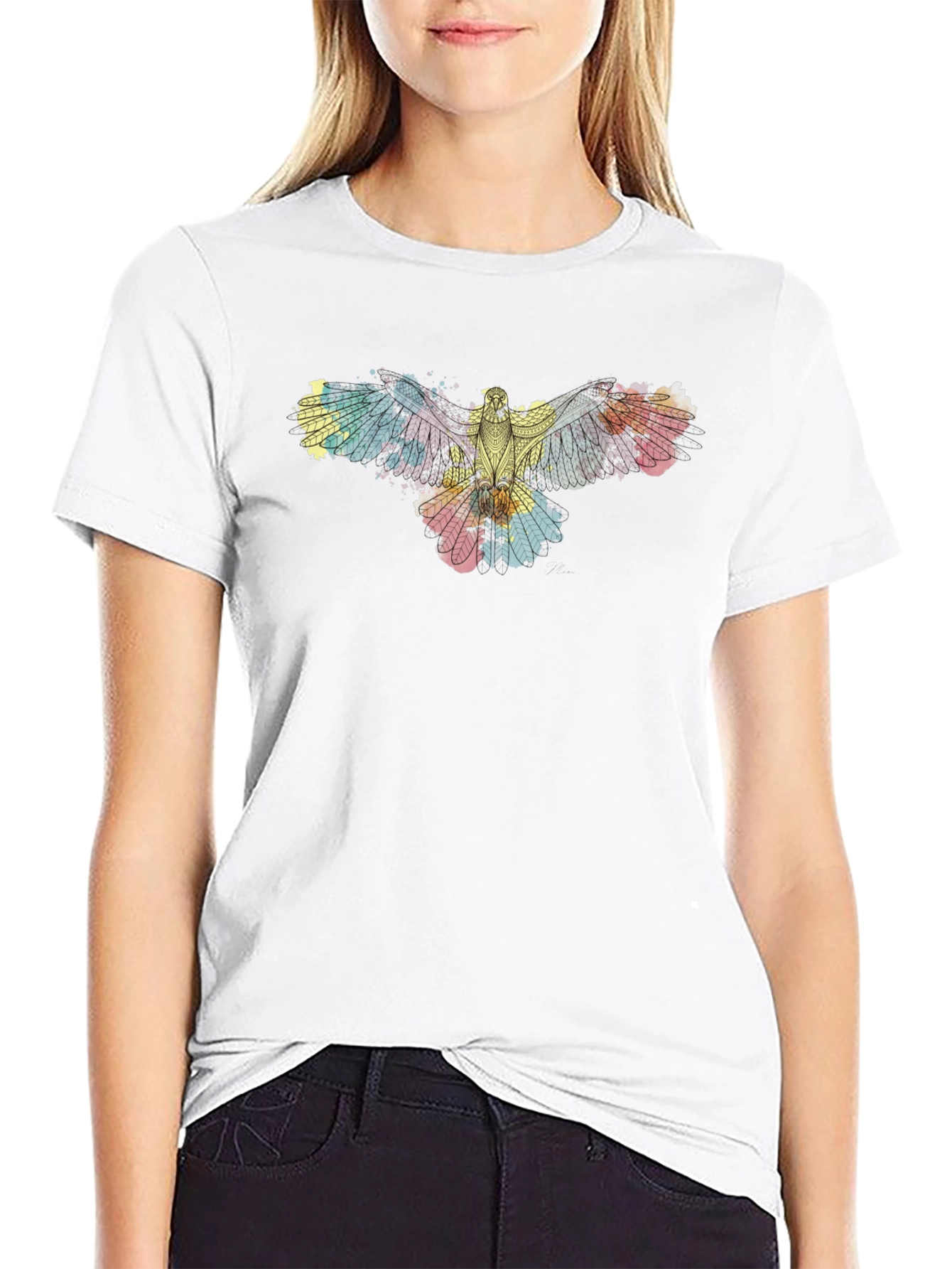 Abstract Eagle Graphic Black T-Shirt