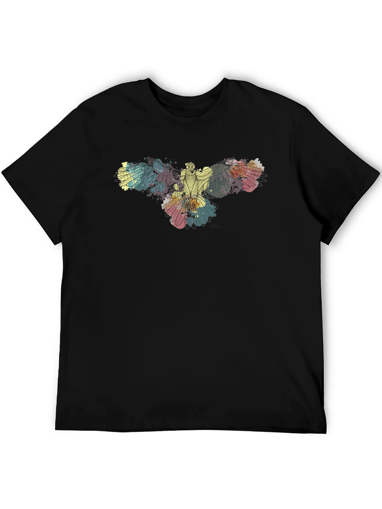 Abstract Eagle Graphic Black T-Shirt