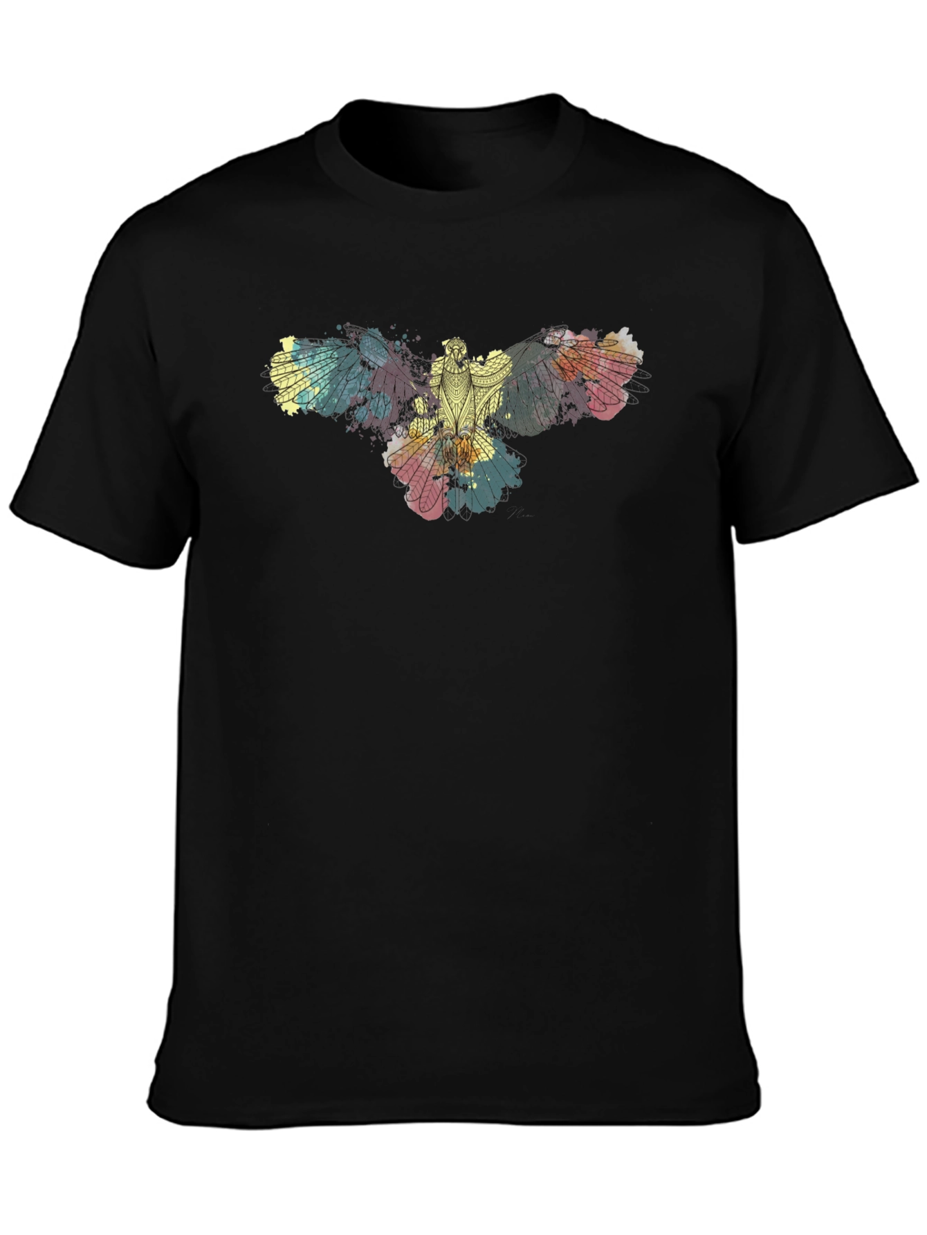 Abstract Eagle Graphic Black T-Shirt