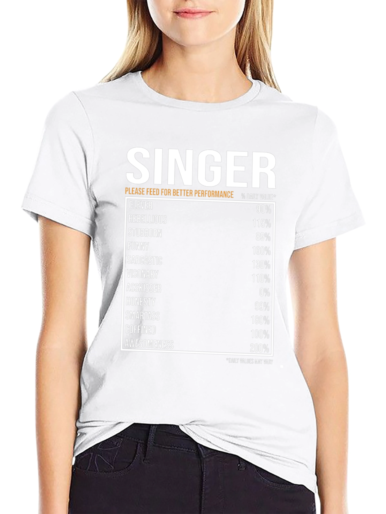 Singer Nutrition Facts T-Shirt