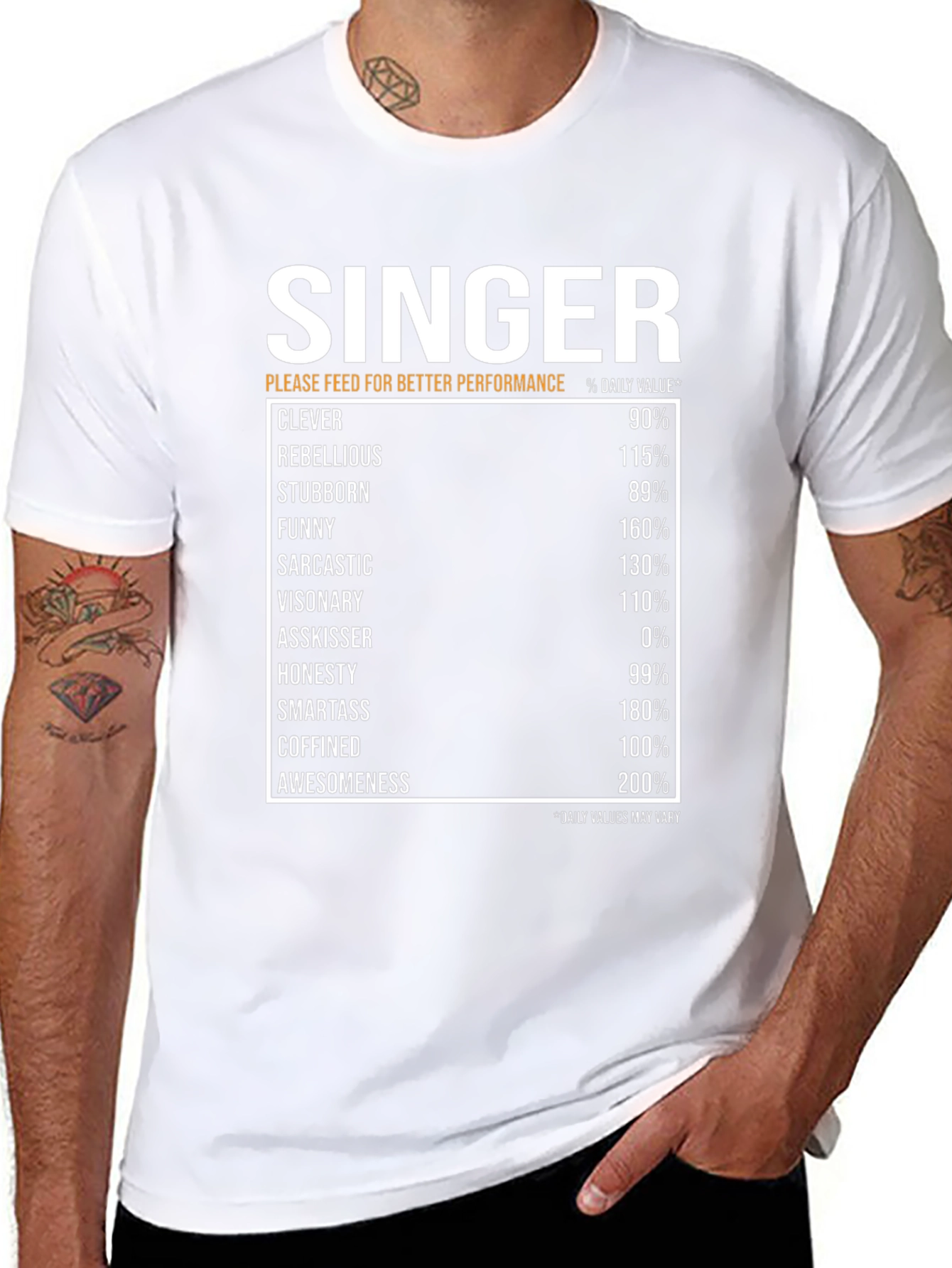 Singer Nutrition Facts T-Shirt