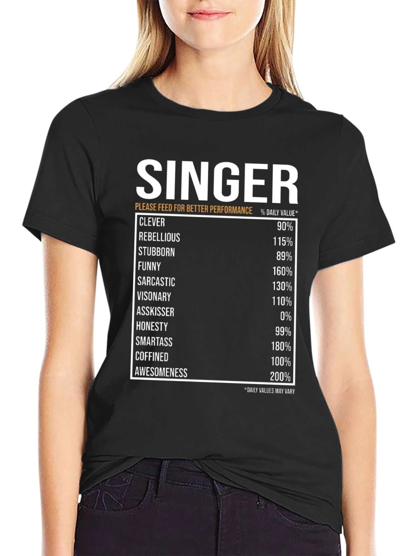 Singer Nutrition Facts T-Shirt