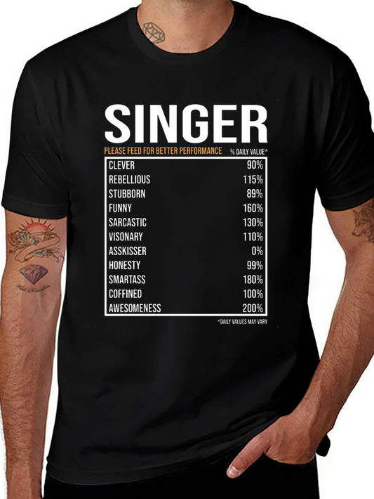 Singer Nutrition Facts T-Shirt