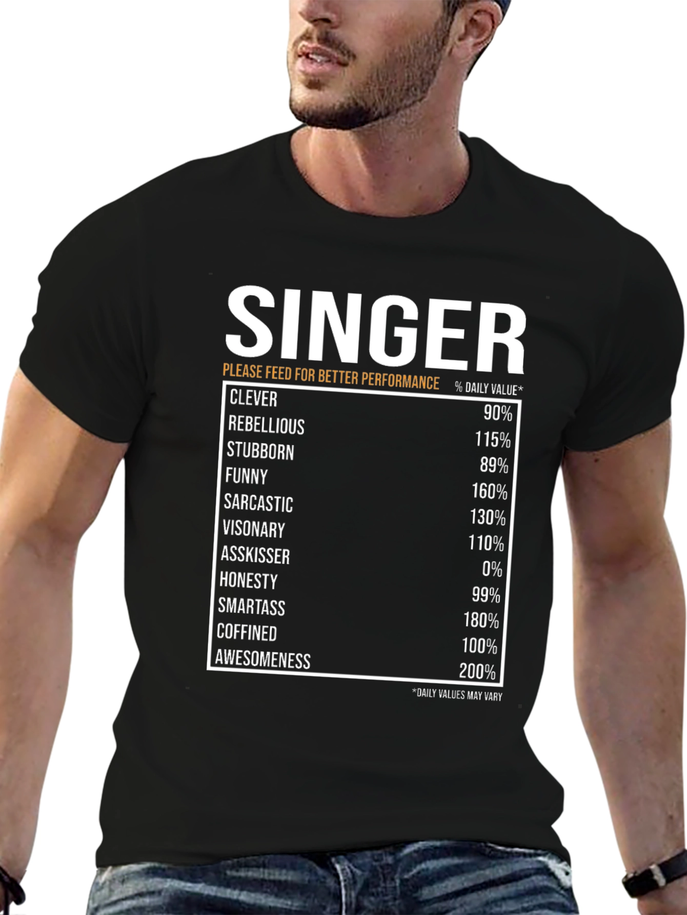 Singer Nutrition Facts T-Shirt