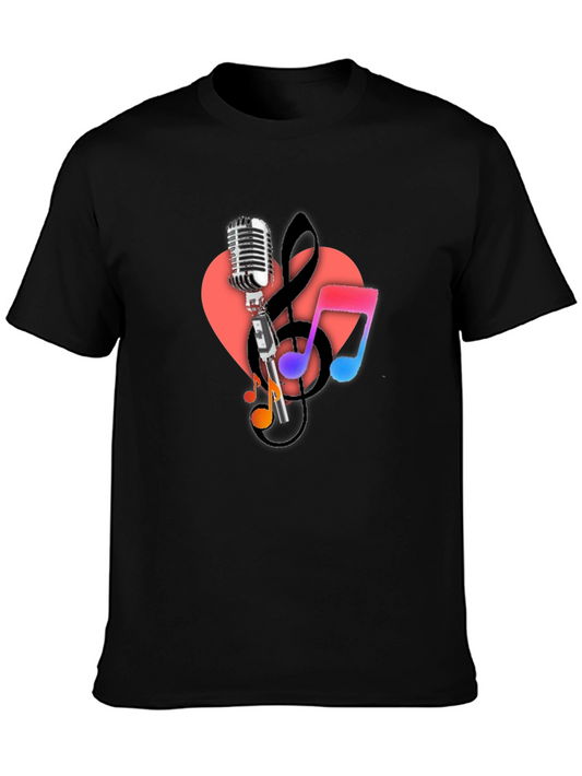 Music Lovers Black Graphic Tee