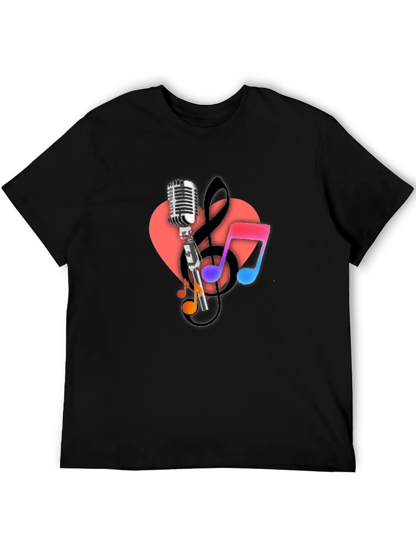 Music Lovers Black Graphic Tee