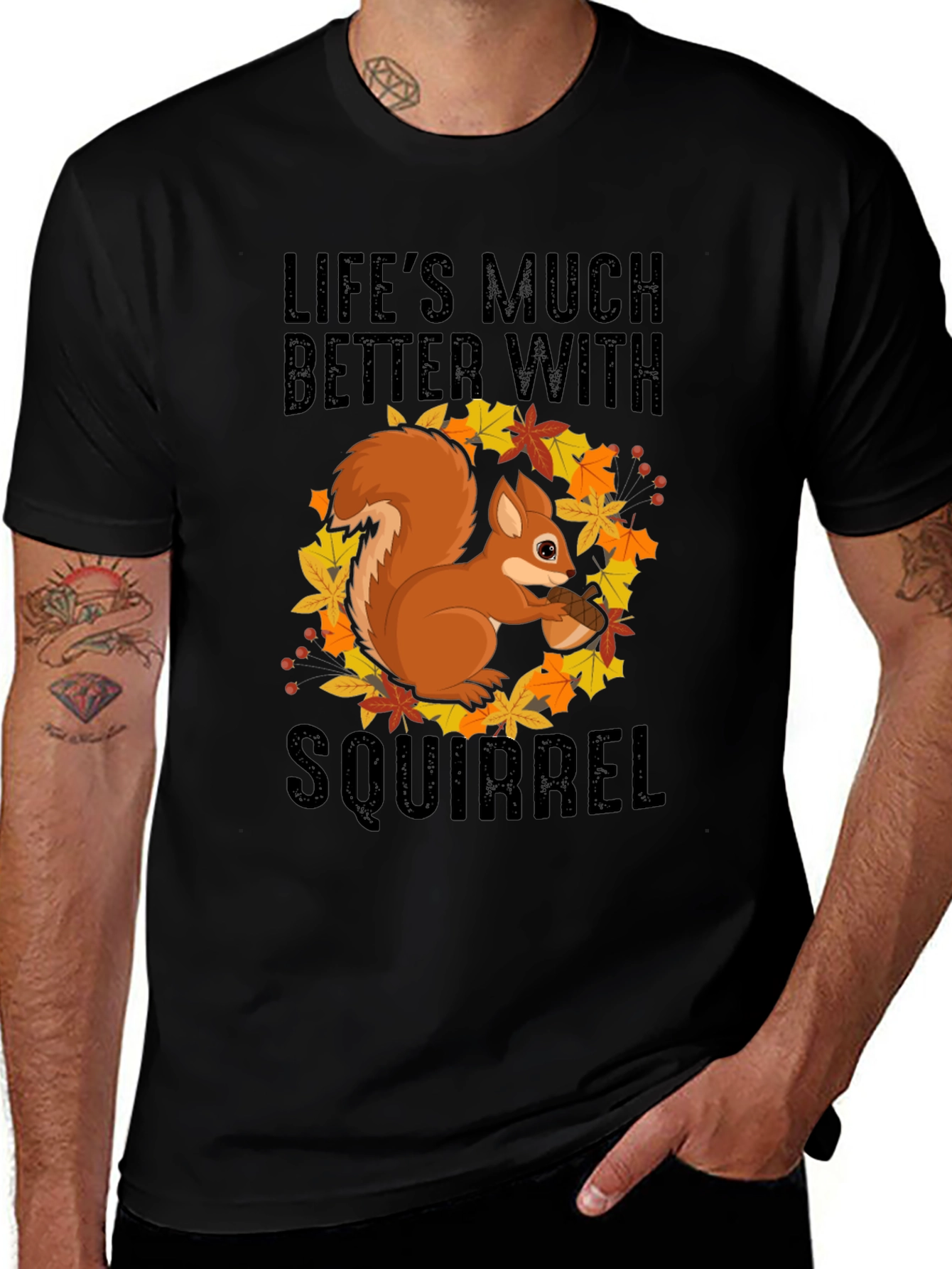 Squirrel Graphic Tee - Lifes Much Better