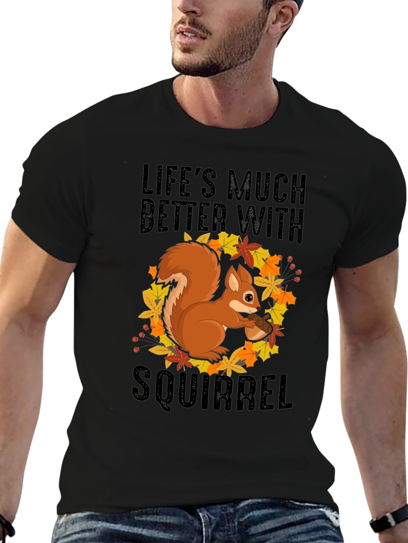 Squirrel Graphic Tee - Lifes Much Better