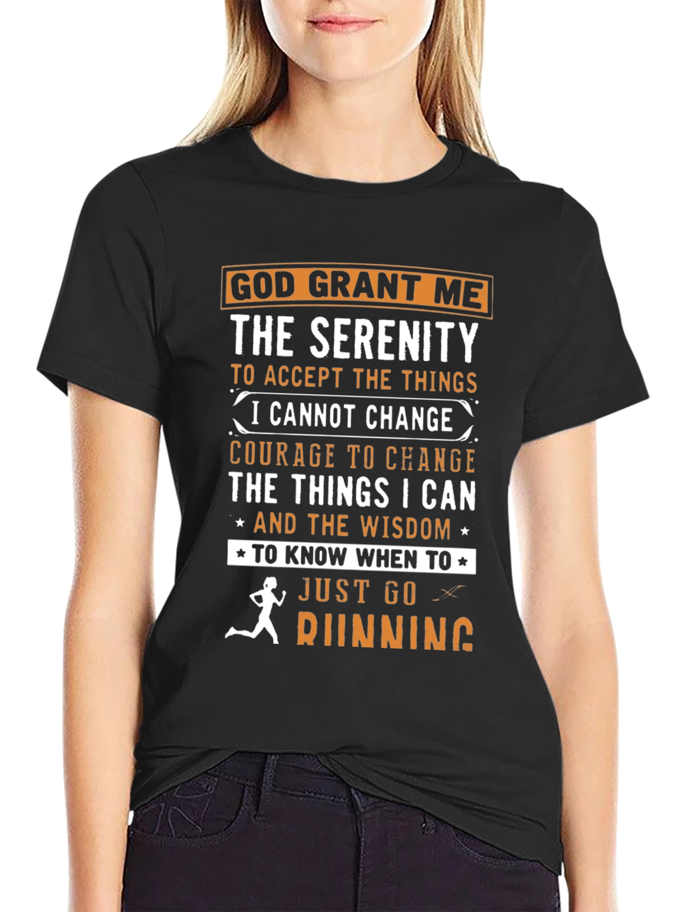 Serenity Prayer Running T-Shirt: God Grant Me Wisdom