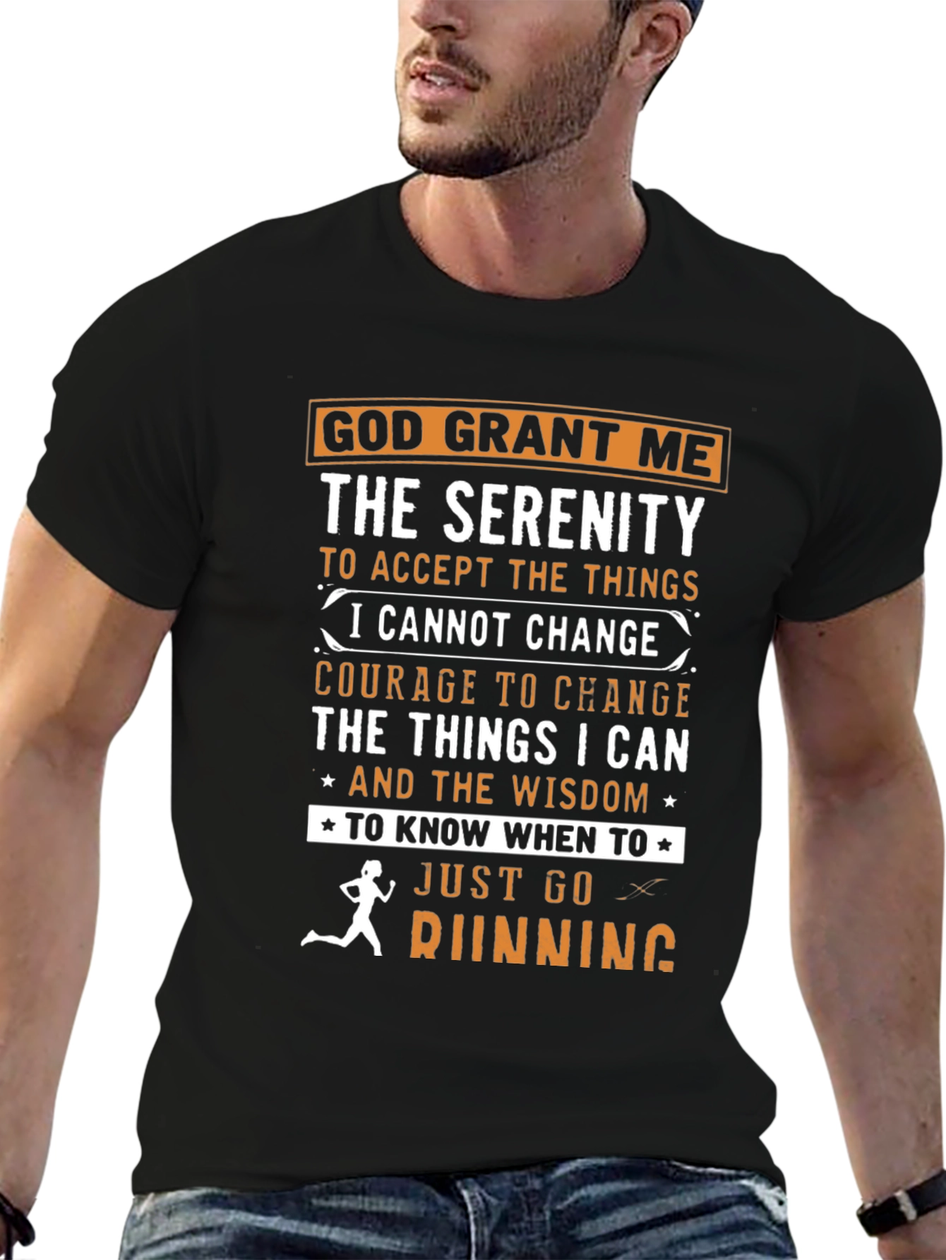 Serenity Prayer Running T-Shirt: God Grant Me Wisdom