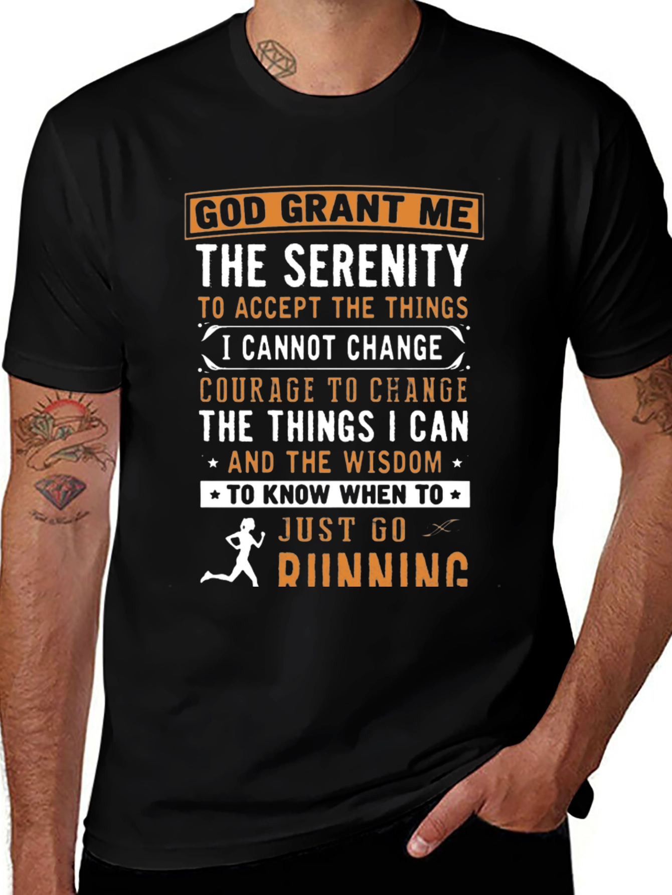 Serenity Prayer Running T-Shirt: God Grant Me Wisdom