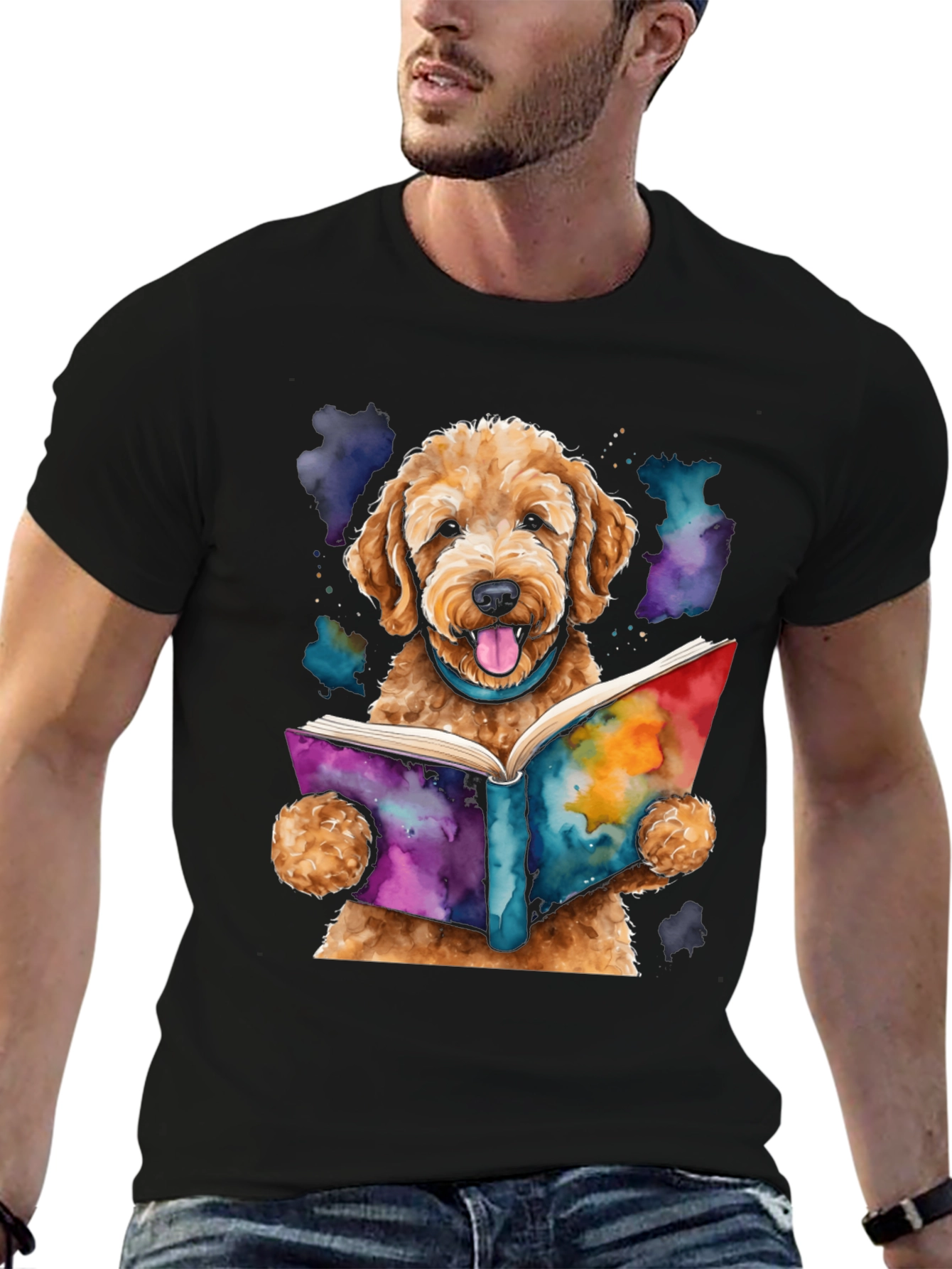 Dog Reading Book T-Shirt