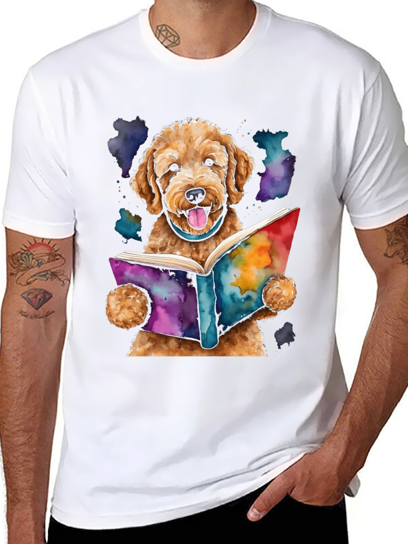Dog Reading Book T-Shirt
