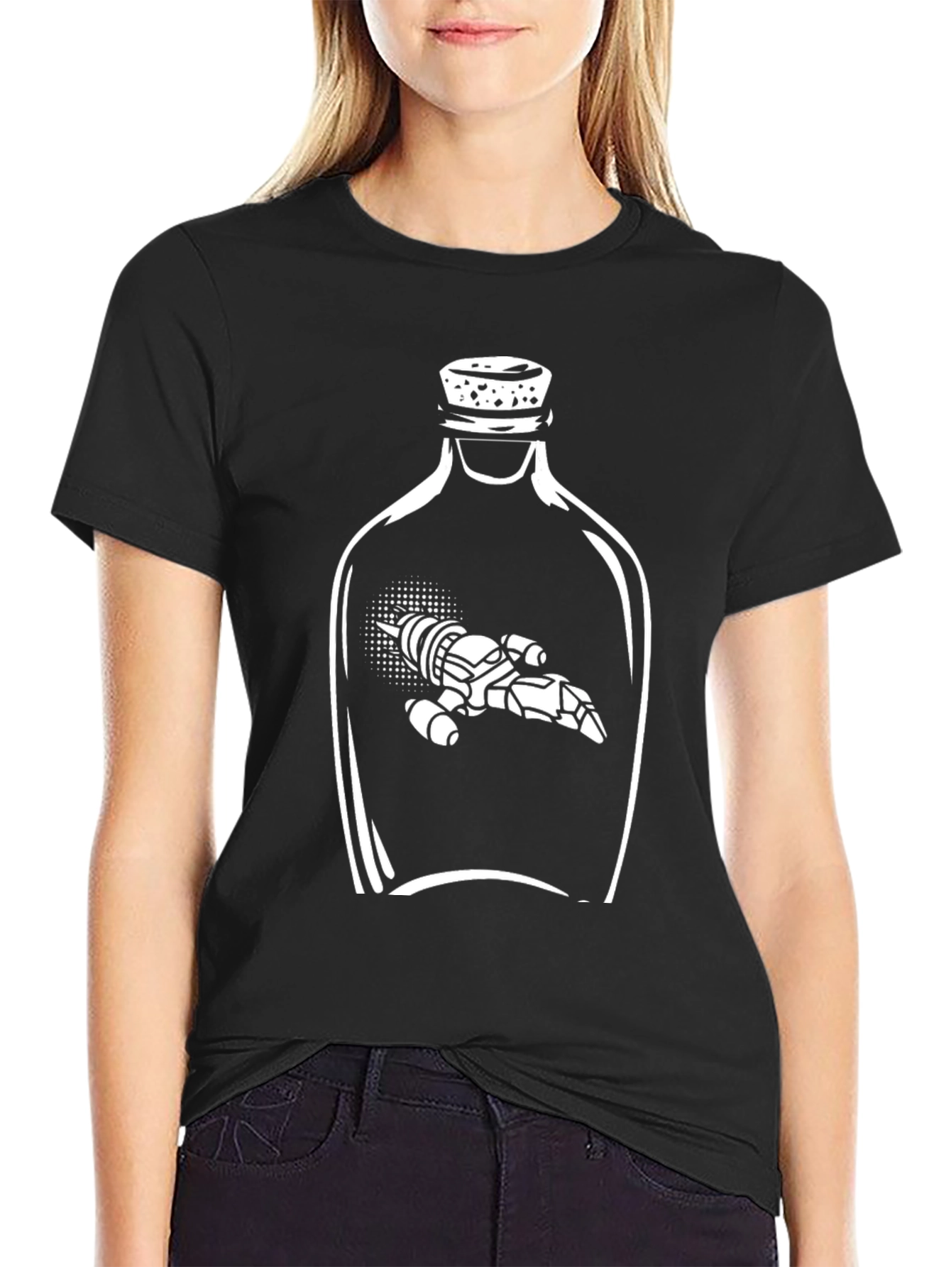 Rocket in a Bottle Graphic Tee - Black T-Shirt
