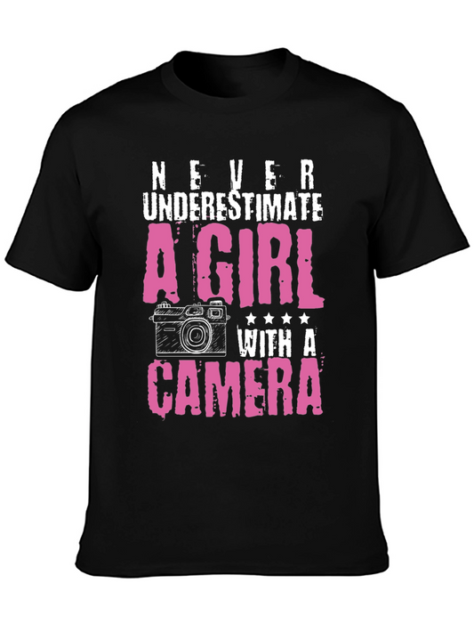 Never Underestimate a Girl with a Camera T-Shirt