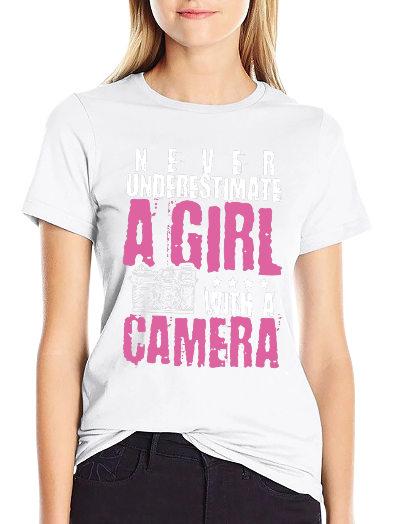 Never Underestimate a Girl with a Camera T-Shirt