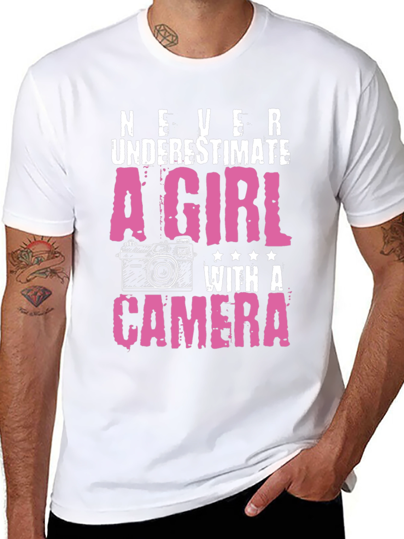 Never Underestimate a Girl with a Camera T-Shirt