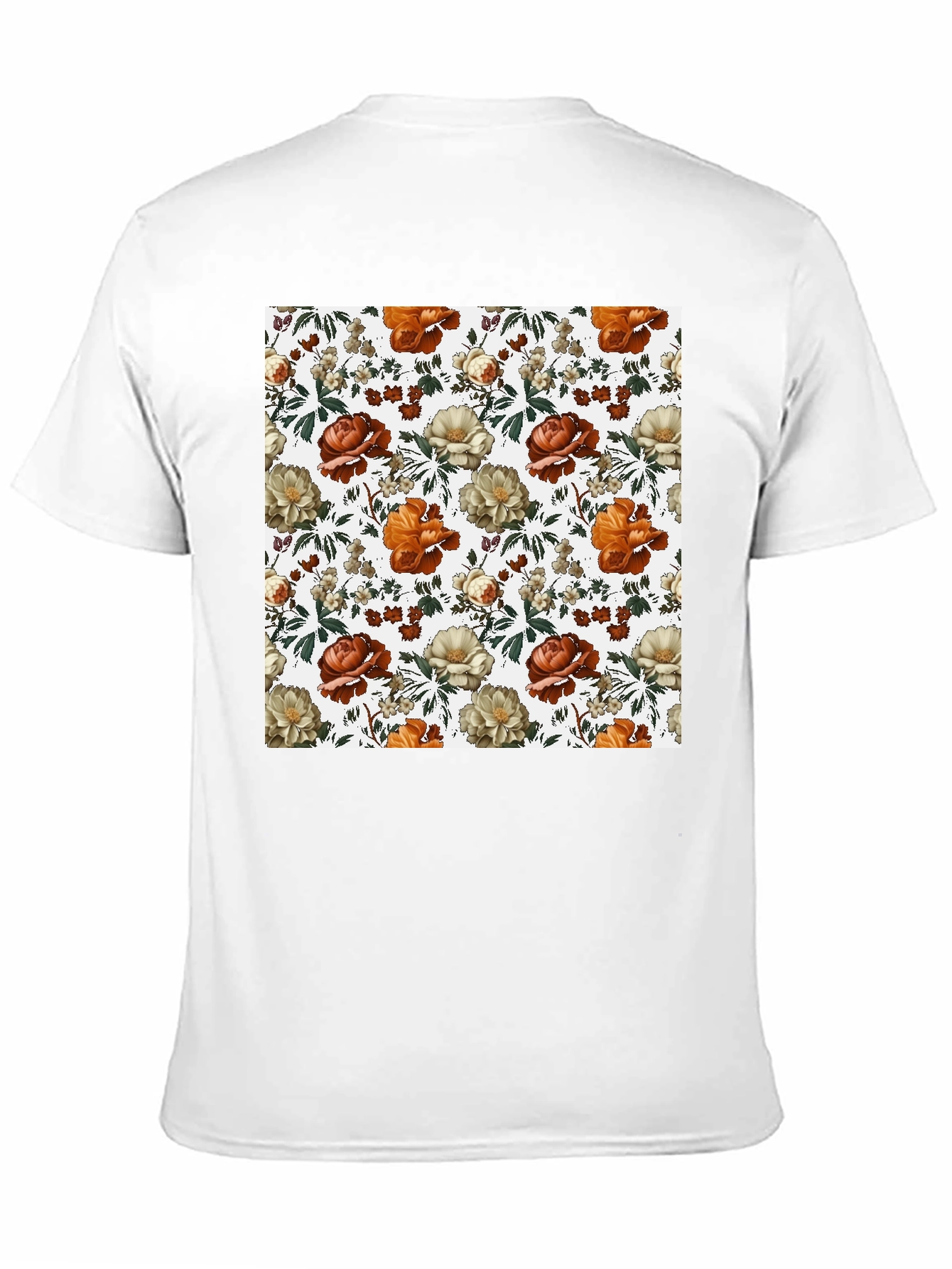 Floral Print Tee - Black Cotton Blend