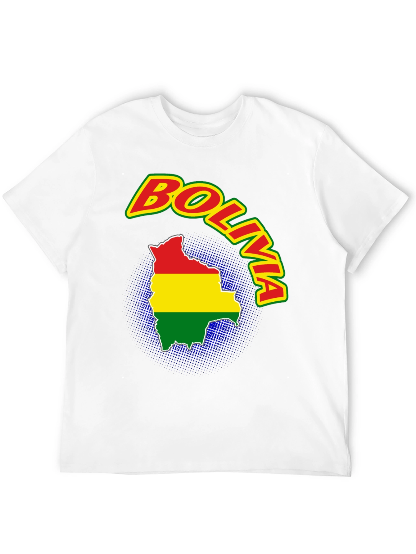 Bolivia Flag Map T-Shirt - Black