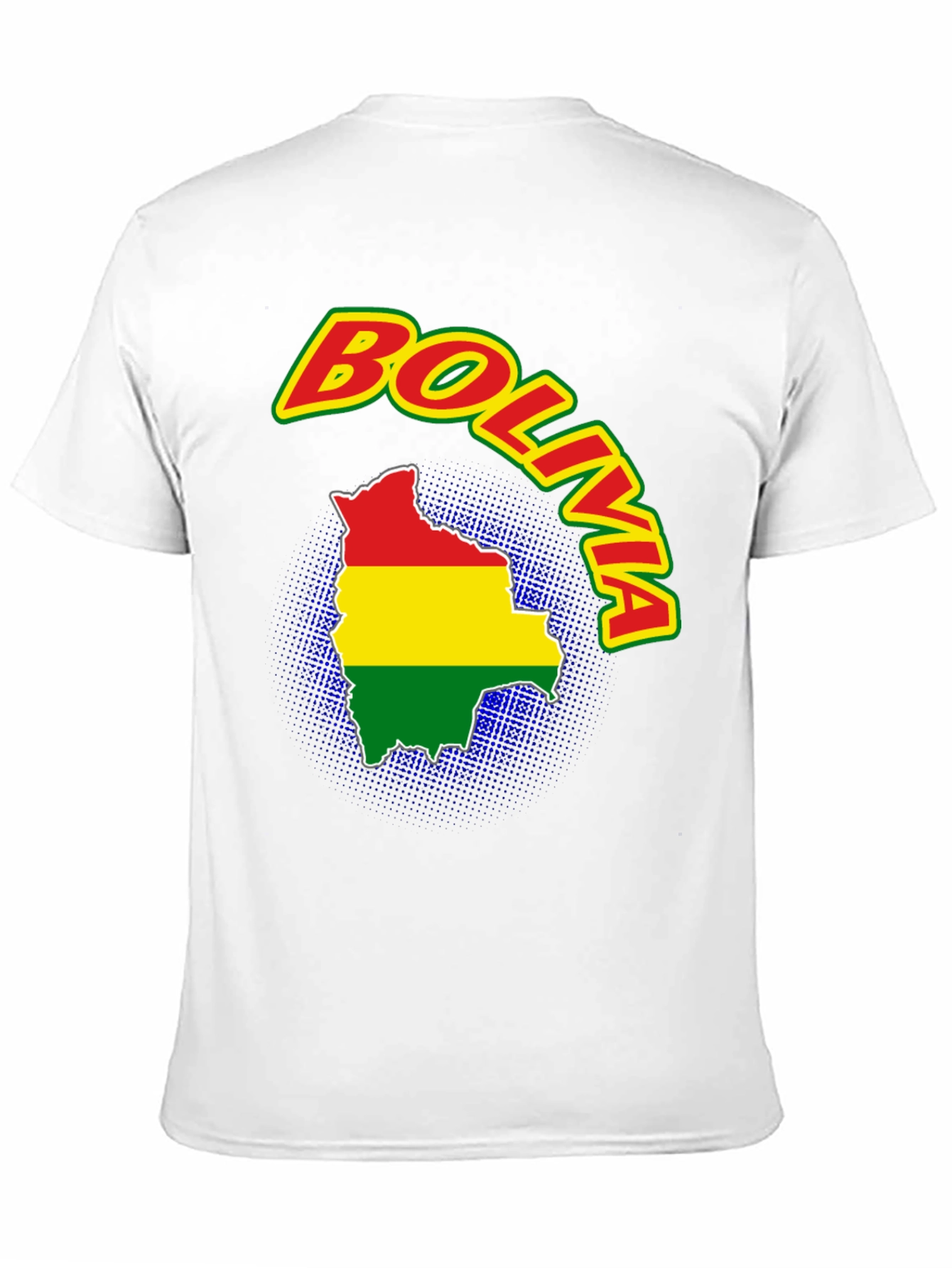 Bolivia Flag Map T-Shirt - Black