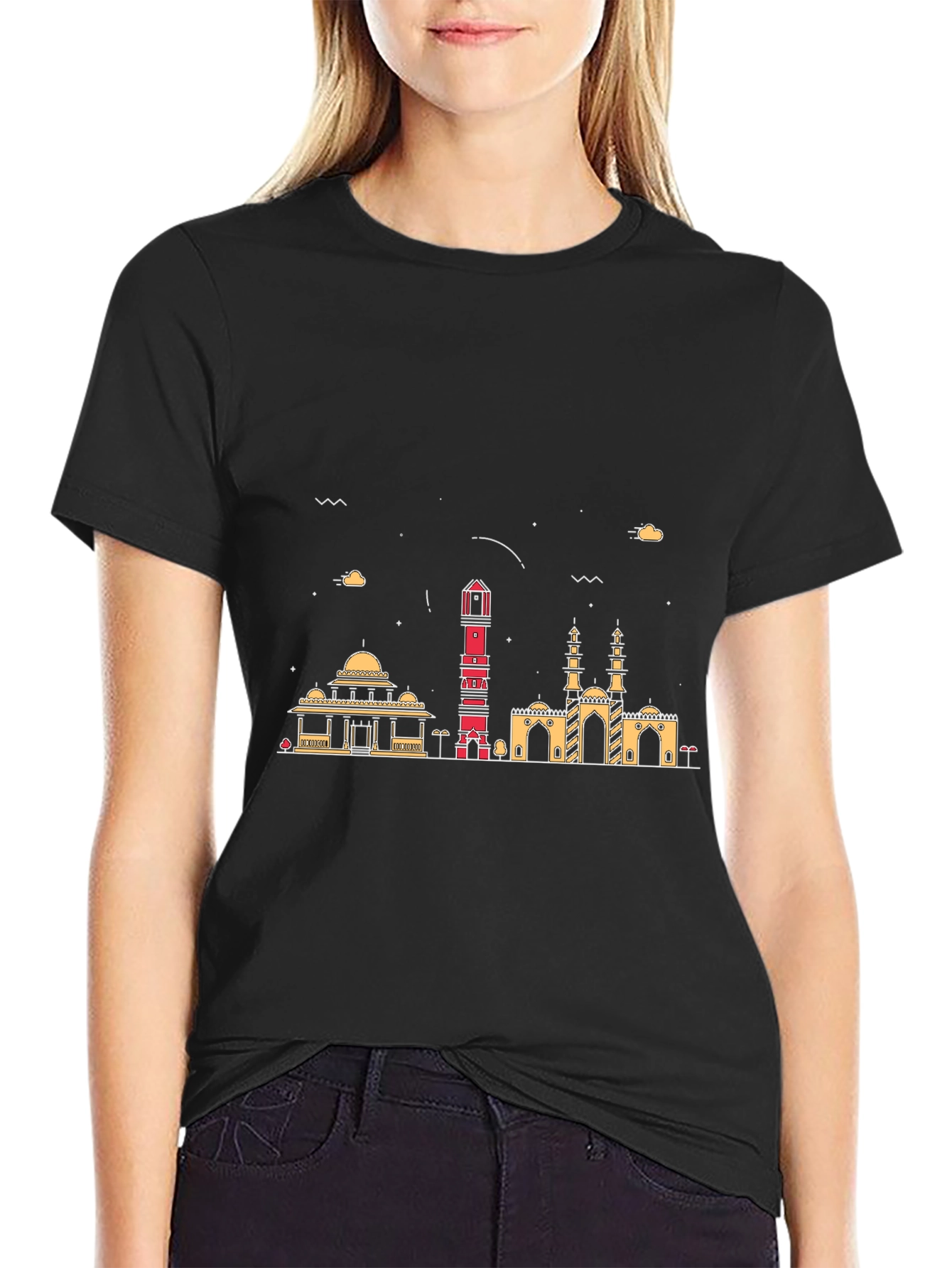 Cityscape Graphic Tee - Black Urban Style