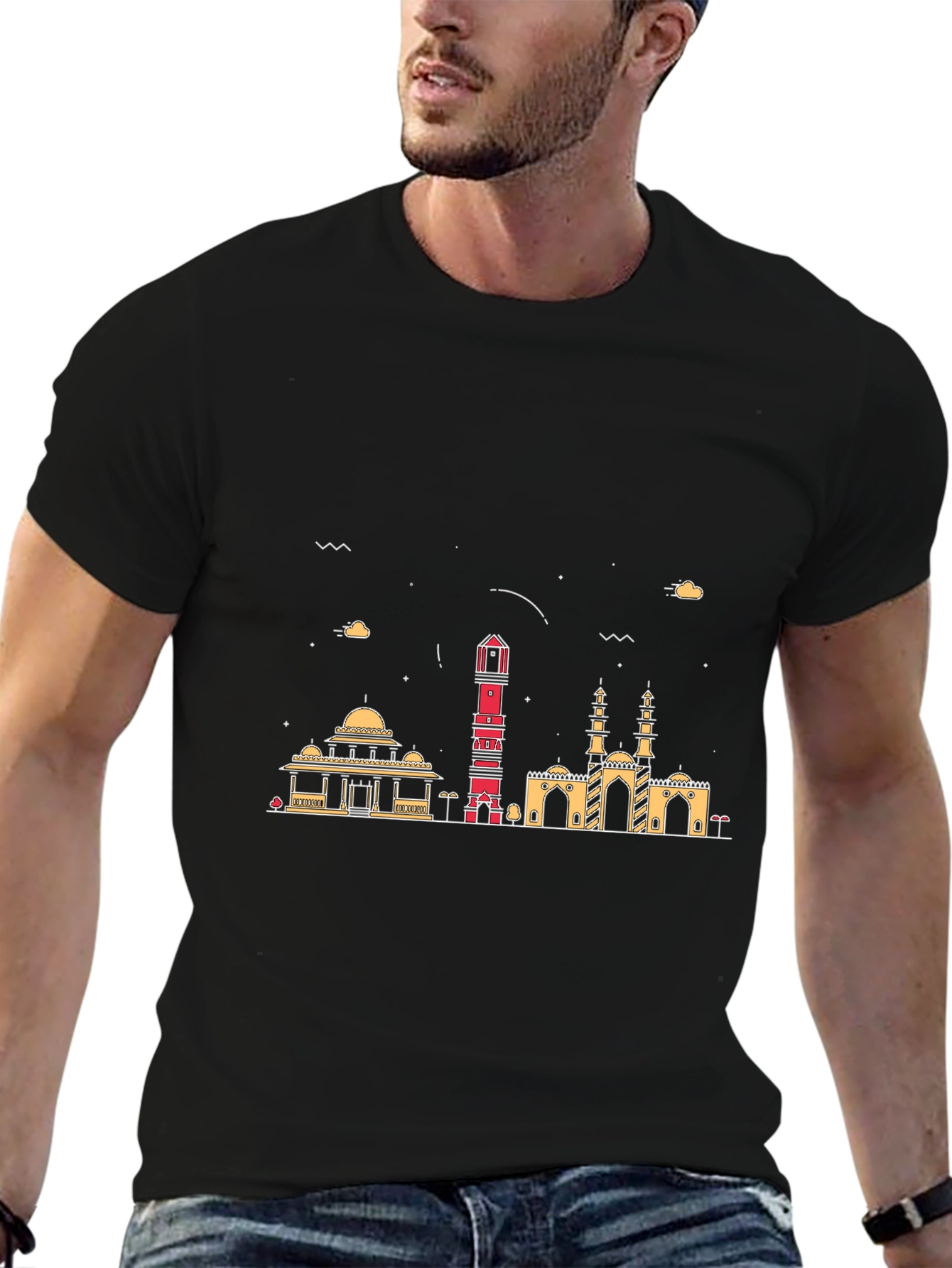 Cityscape Graphic Tee - Black Urban Style