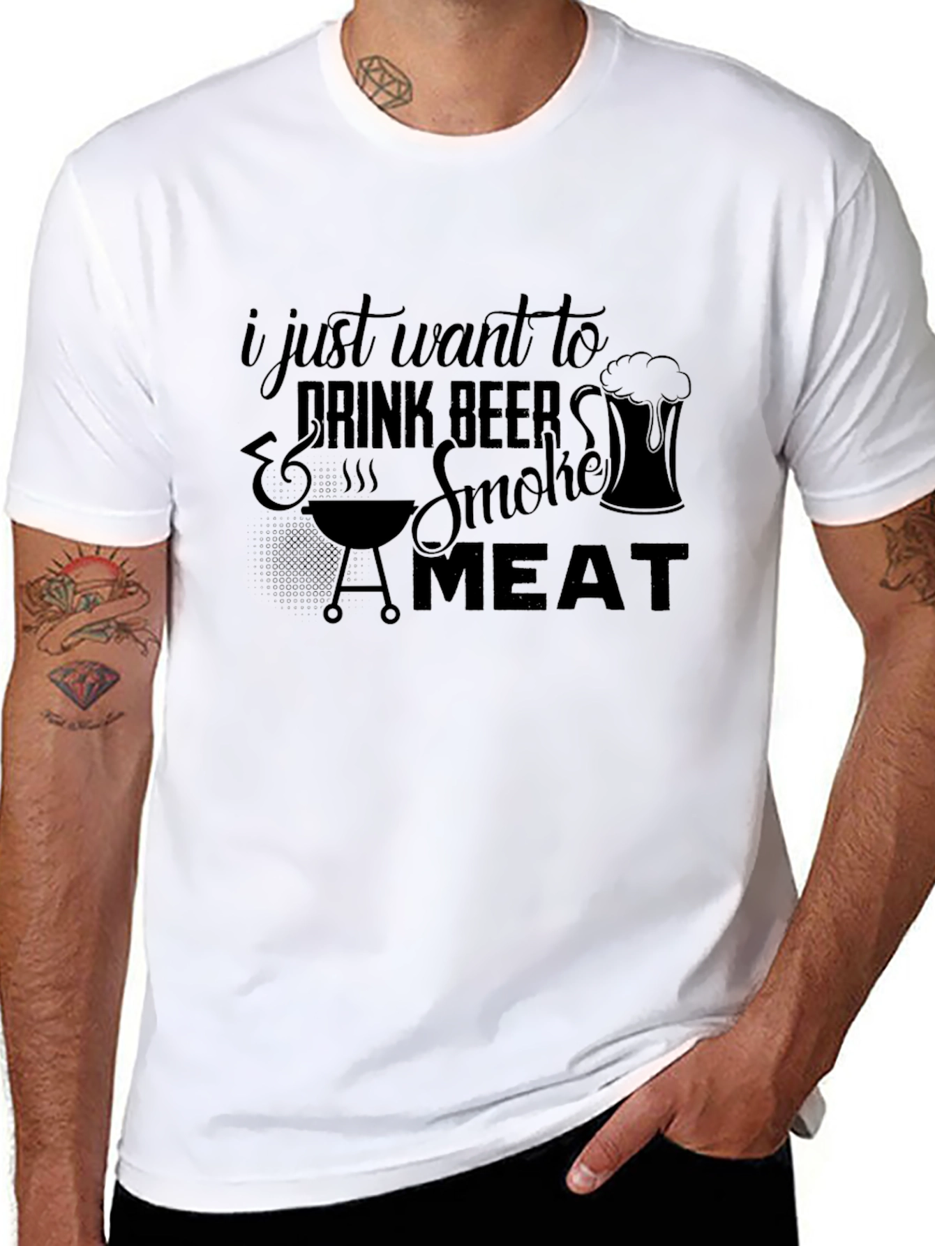 Drink Beer & Smoke Meat Graphic Tee